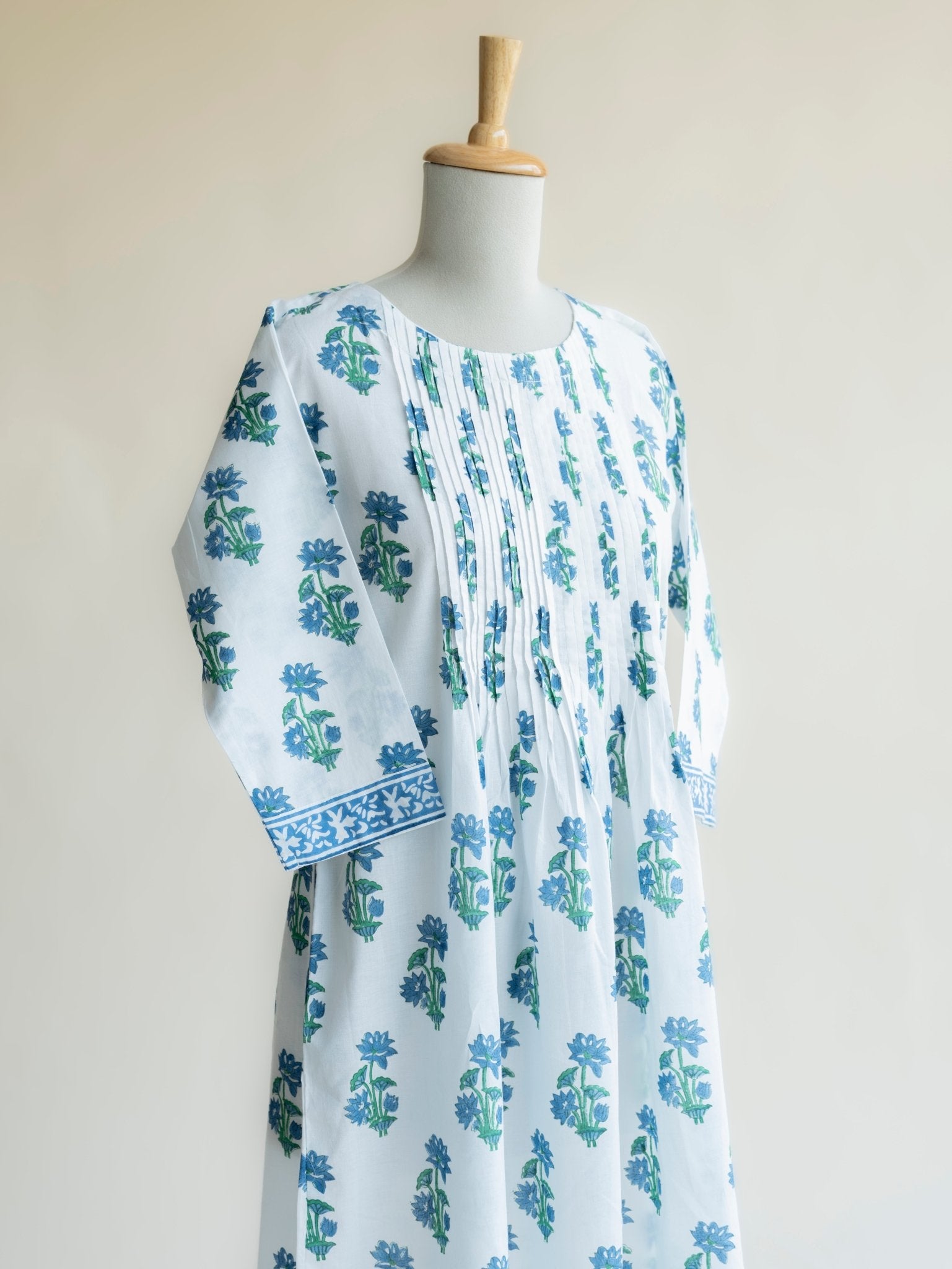 Anaaya Cotton Block Printed A - Line Kurta - AINA