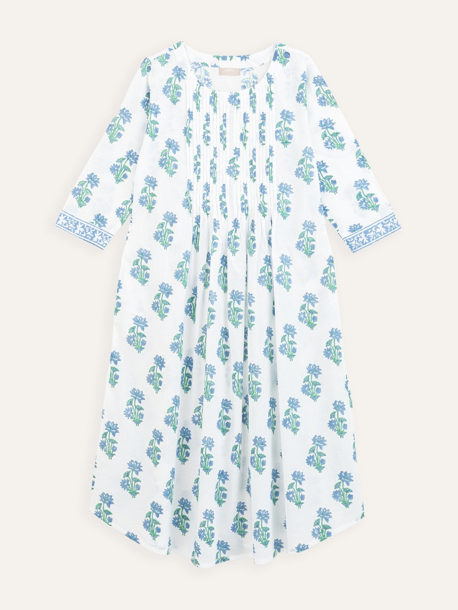 Anaaya Cotton Block Printed A - Line Kurta - AINA