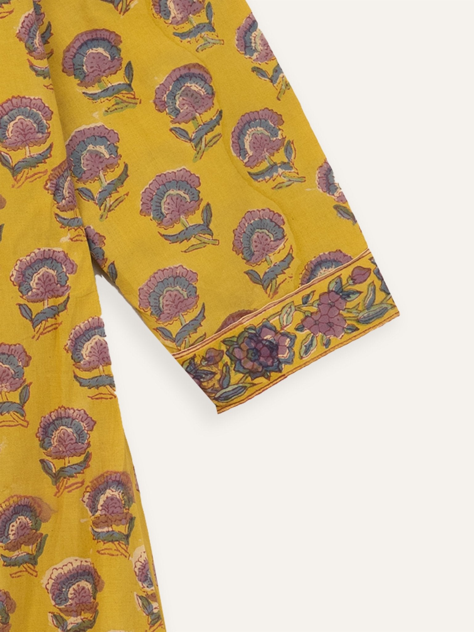 Anara Cotton Block Printed A - Line Kurta - AINA