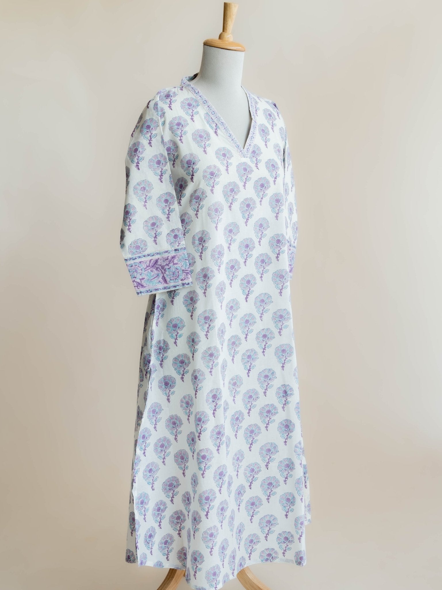 Anasooya Cotton Block Printed A - Line Kurta - AINA