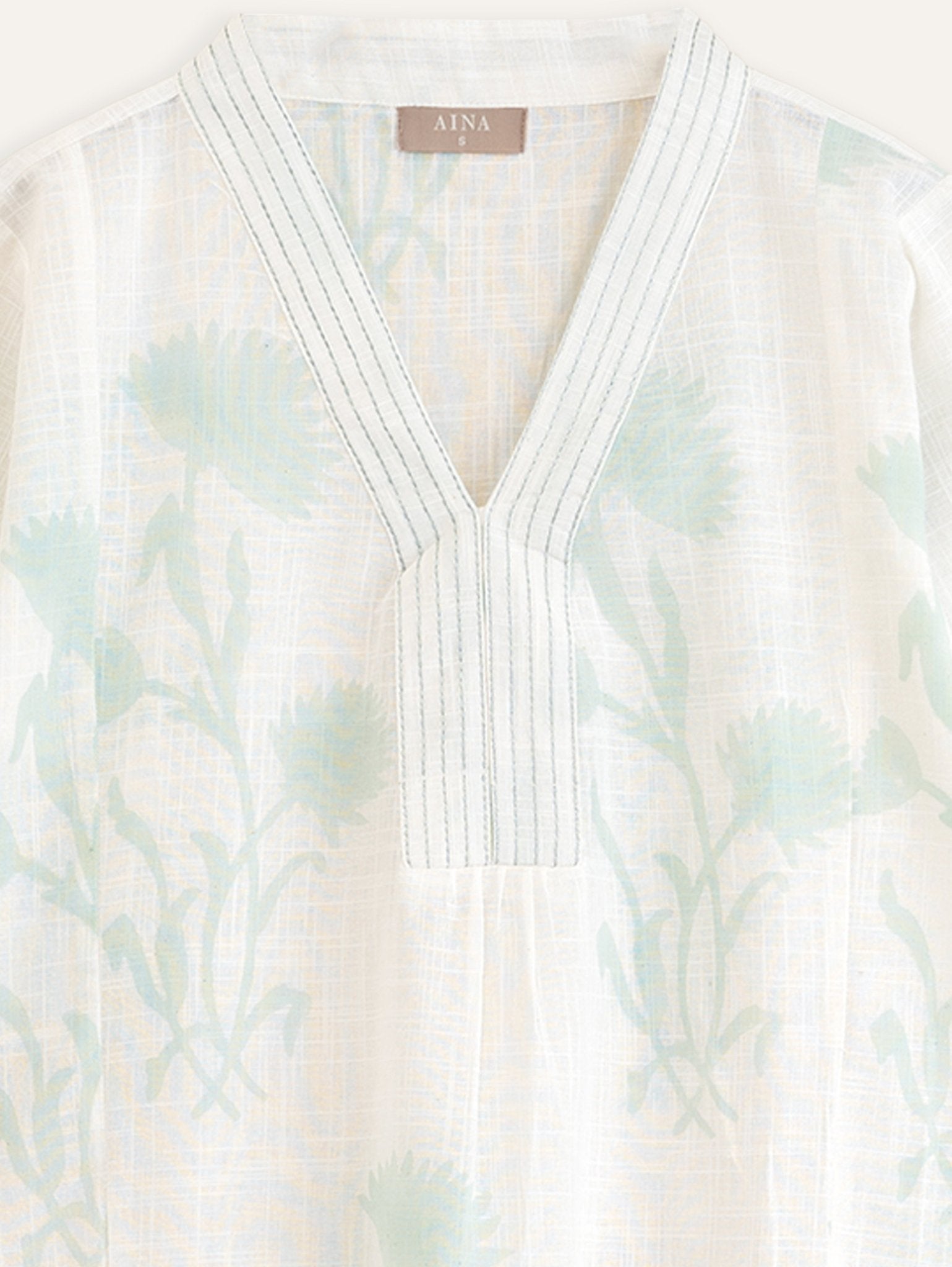 Aneya Cotton Slub Block Printed A - Line Kurta - AINA