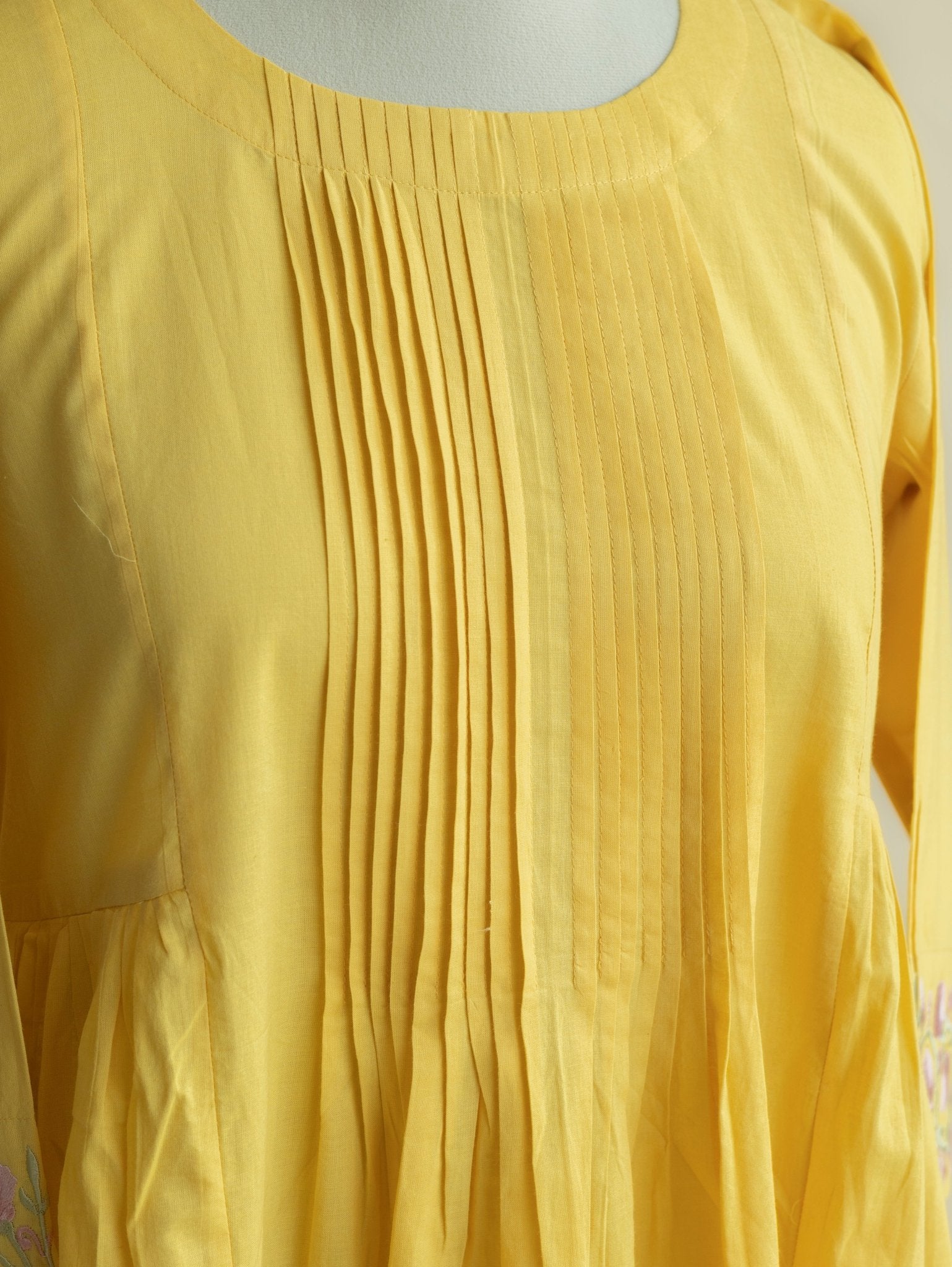 Anika Cotton Embroidered A - Line Kurta - AINA