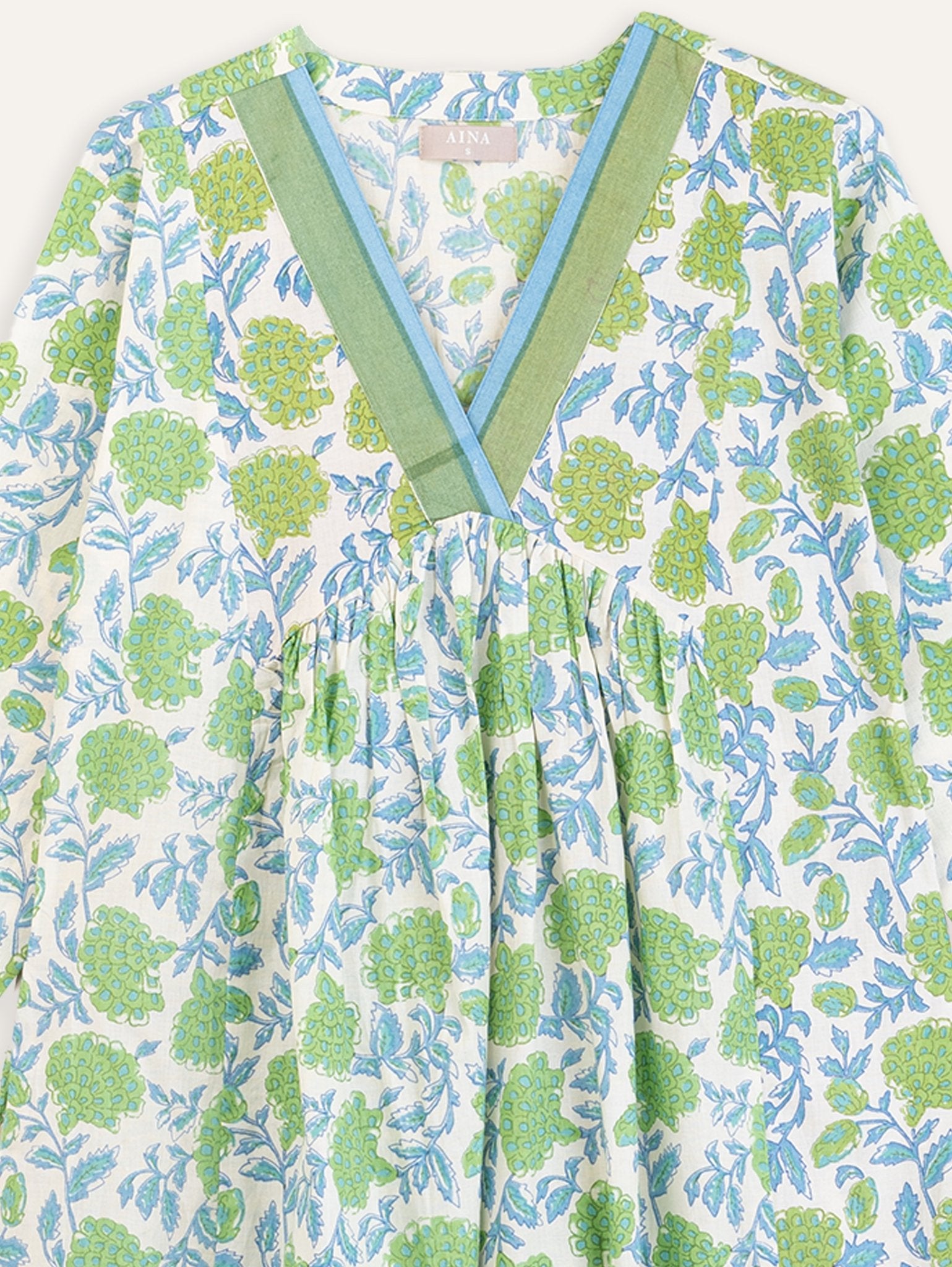 Anjana Cotton Block Printed A Line Kurta - AINA