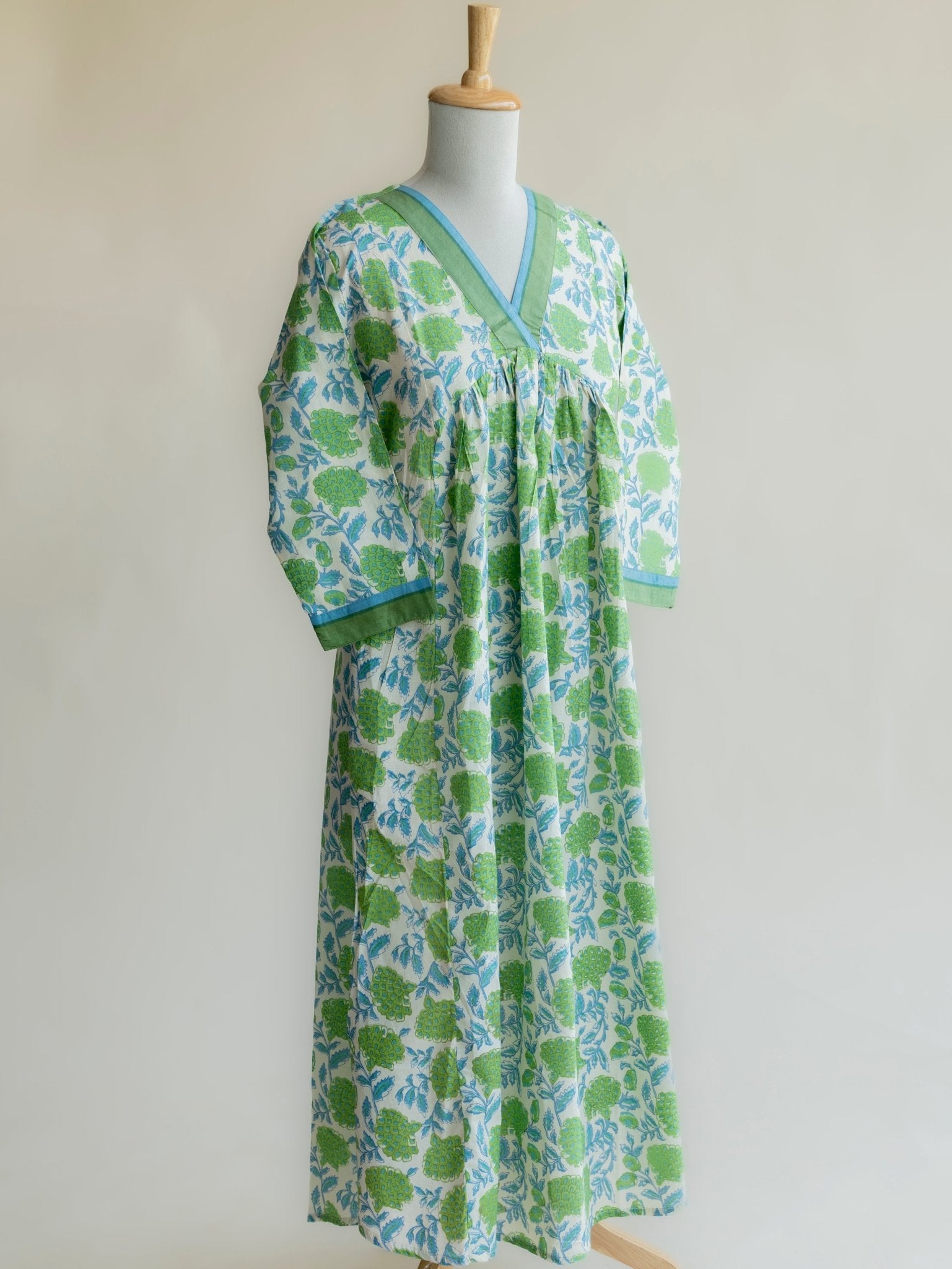 Anjana Cotton Block Printed A Line Kurta - AINA