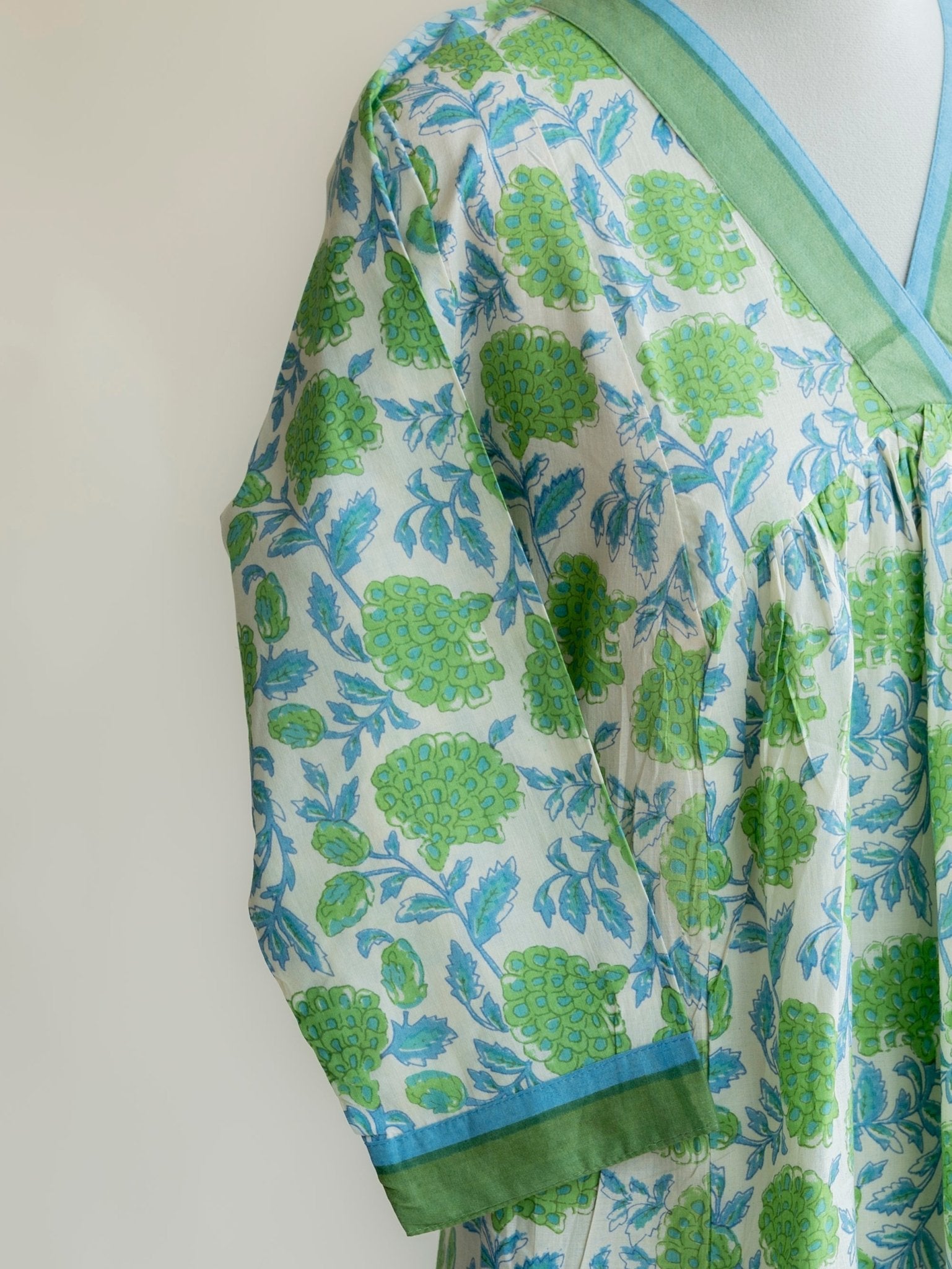 Anjana Cotton Block Printed A Line Kurta - AINA