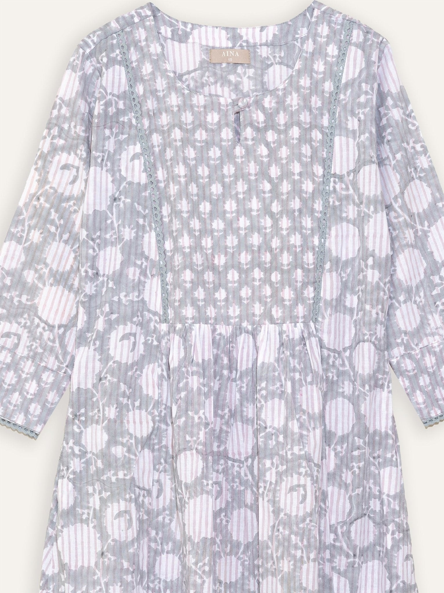 Anjani Cotton Block Printed A - Line Kurta - AINA