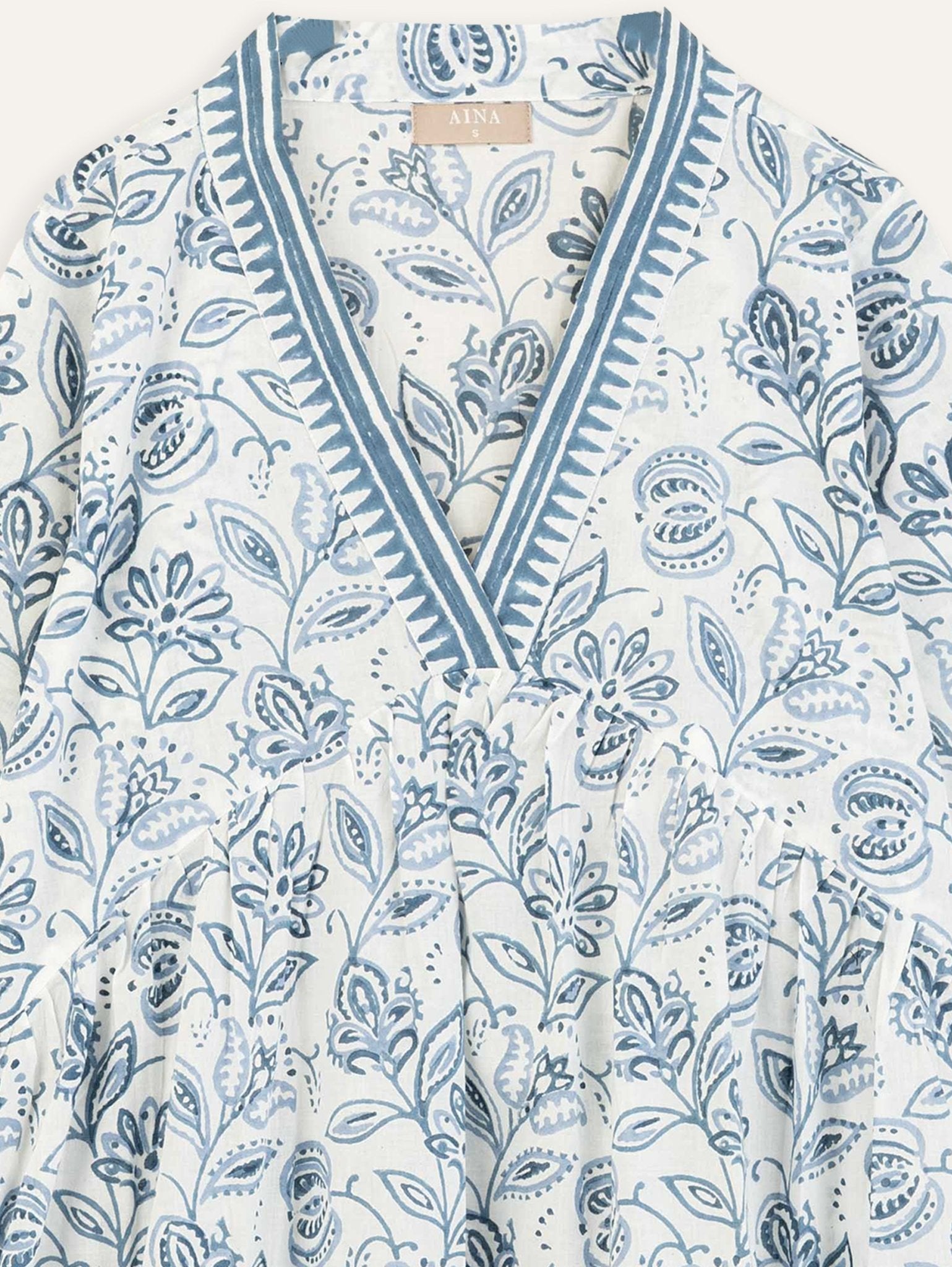 Anjima Cotton Block Printed A - Line Kurta - AINA