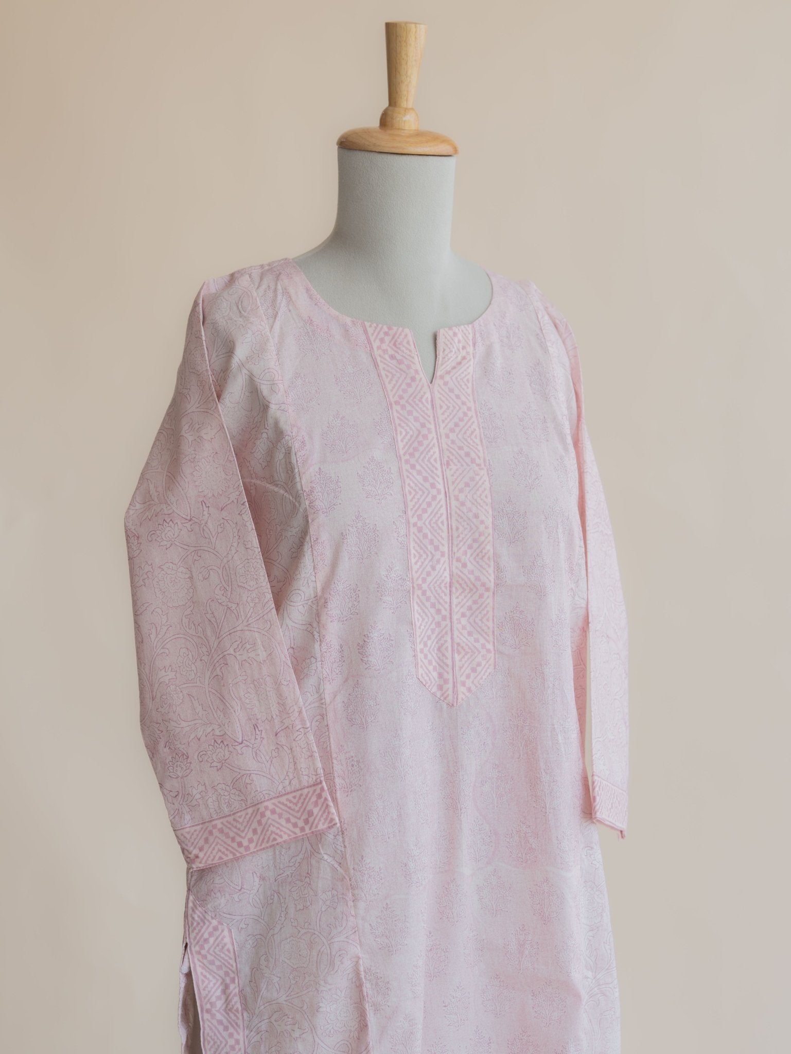 Anugraha Cotton Block Printed Straight Kurta - AINA