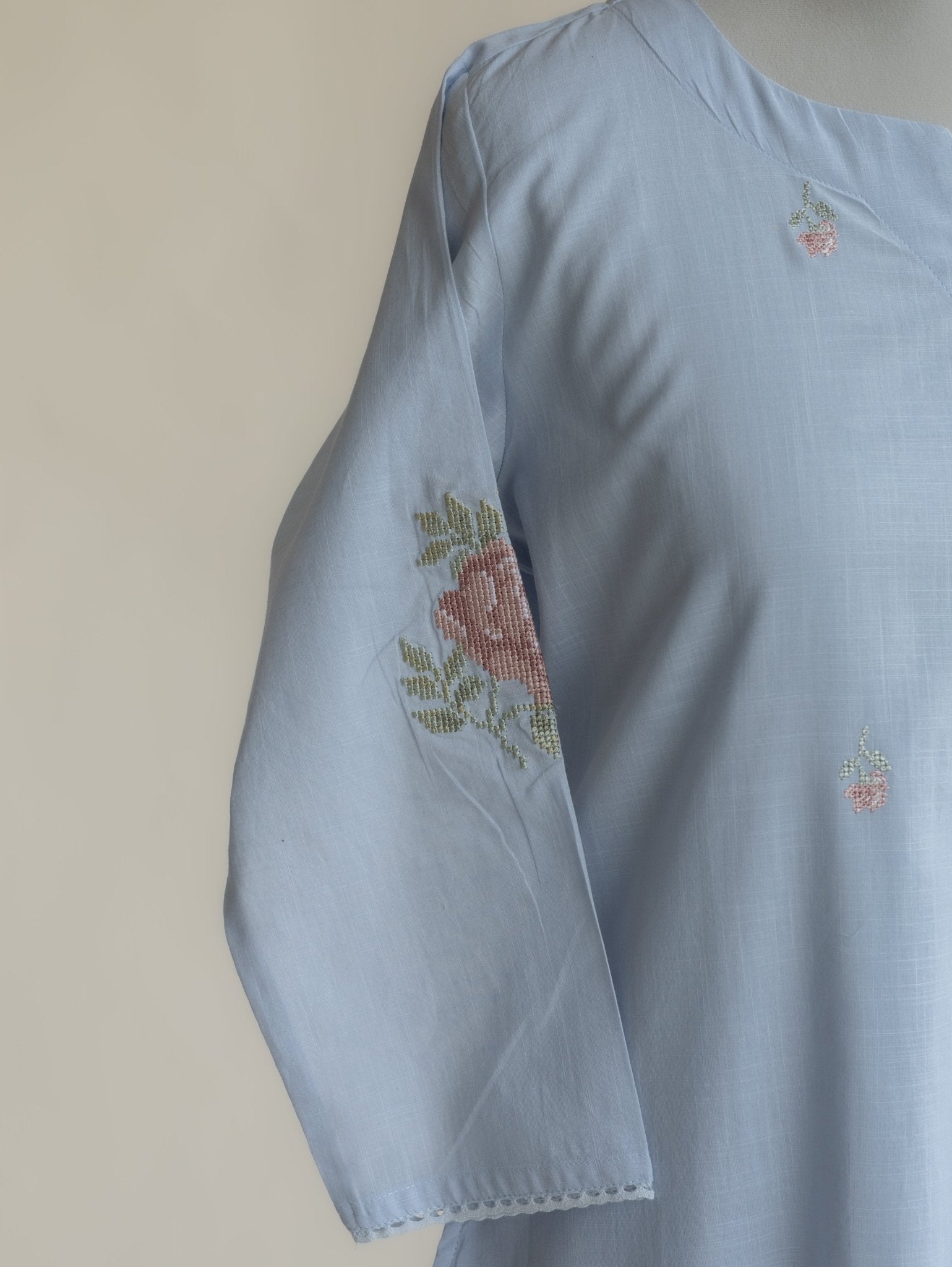 Anulya Cotton Embroidered A - Line Kurta - AINA