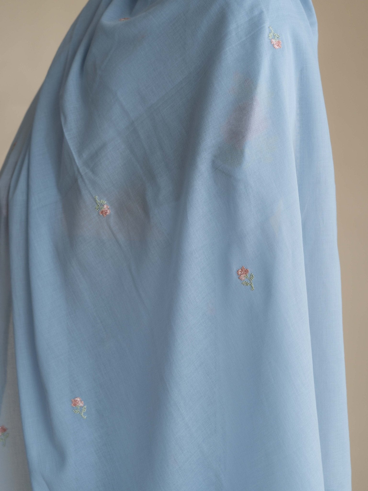 Anulya Cotton Embroidered A-Line Suit Set - AINA