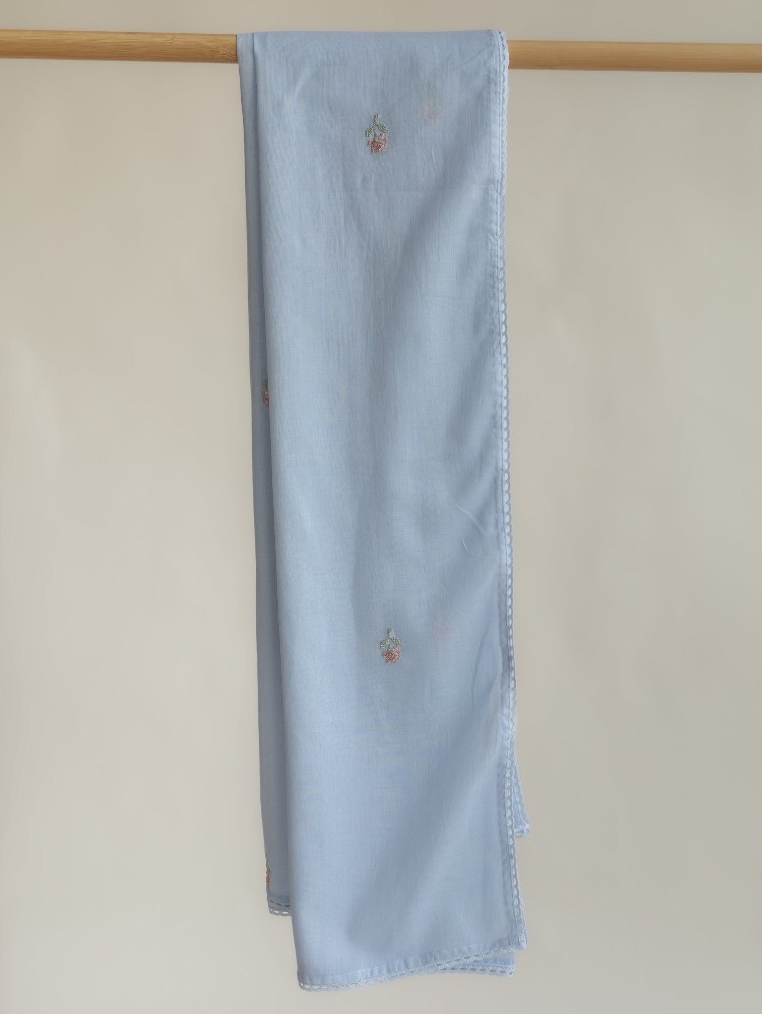 Anulya Mul Cotton Embroidered Dupatta - AINA