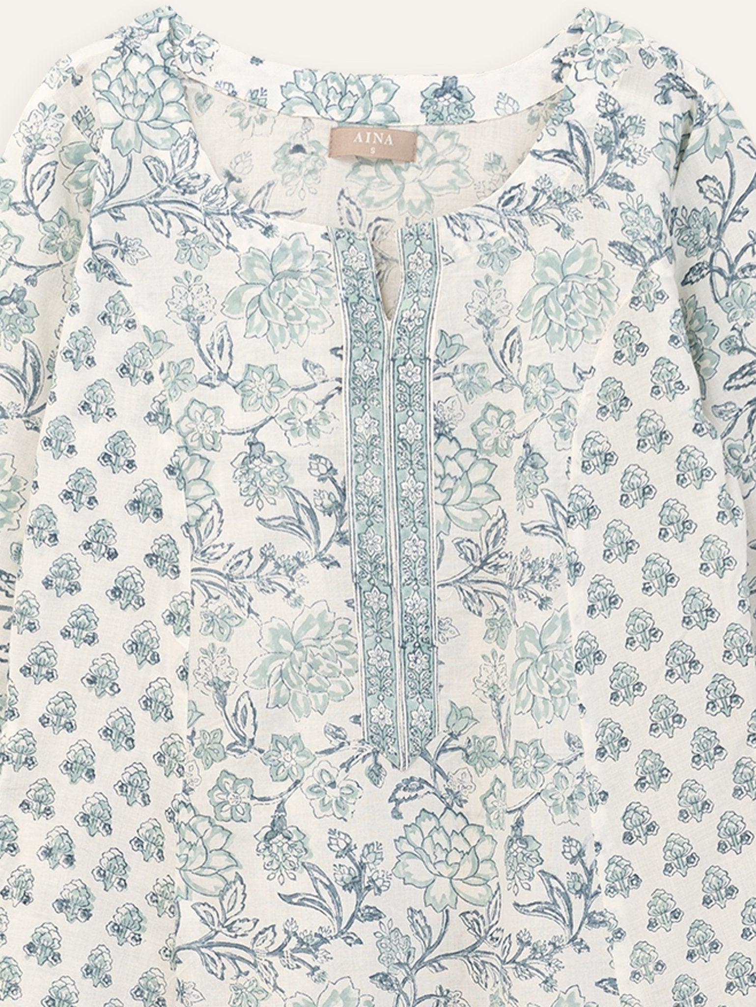 Anusha Cotton Block Printed A - Line Kurta - AINA