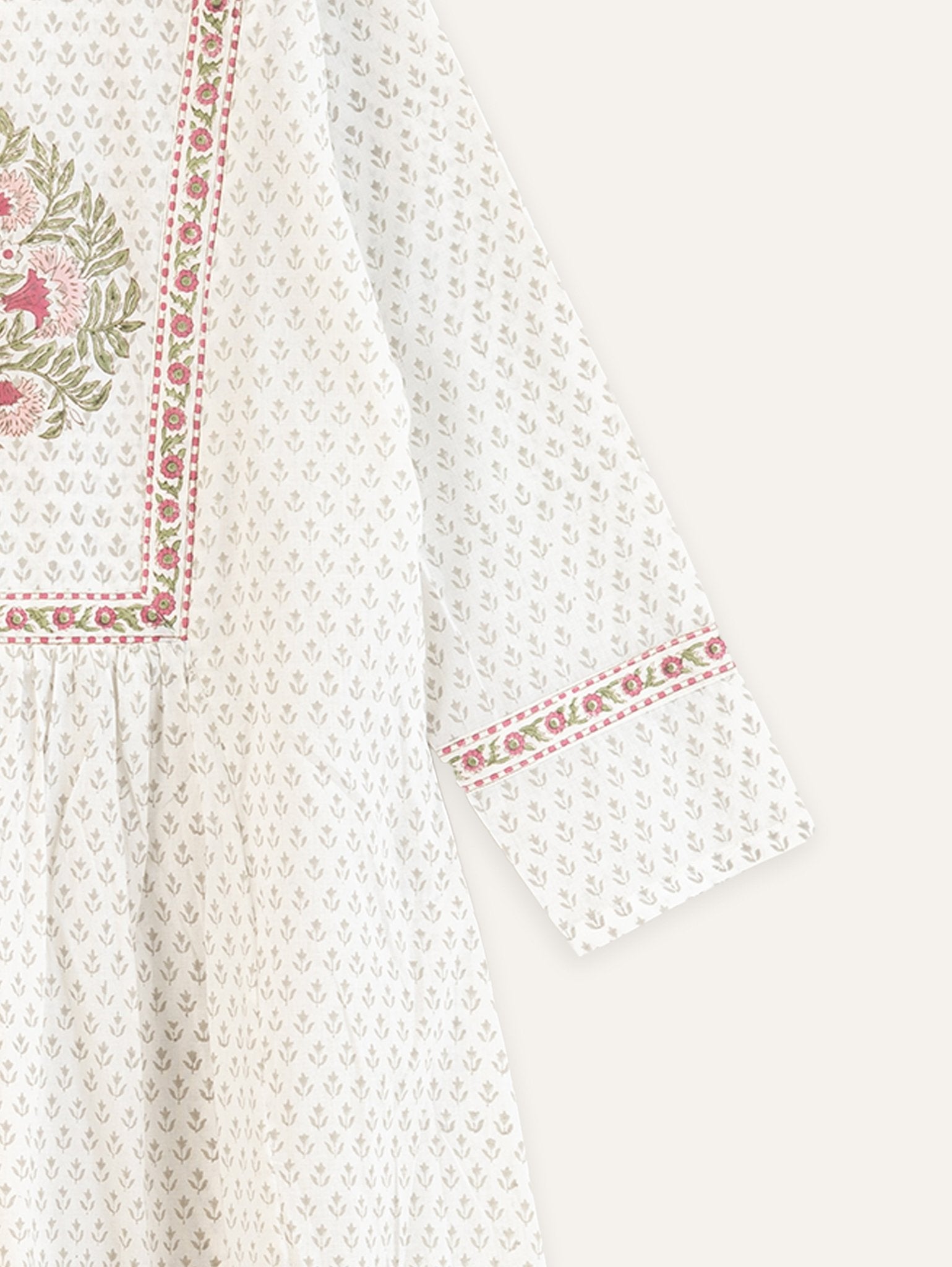 Anushree Cotton Block Printed A - Line Kurta - AINA