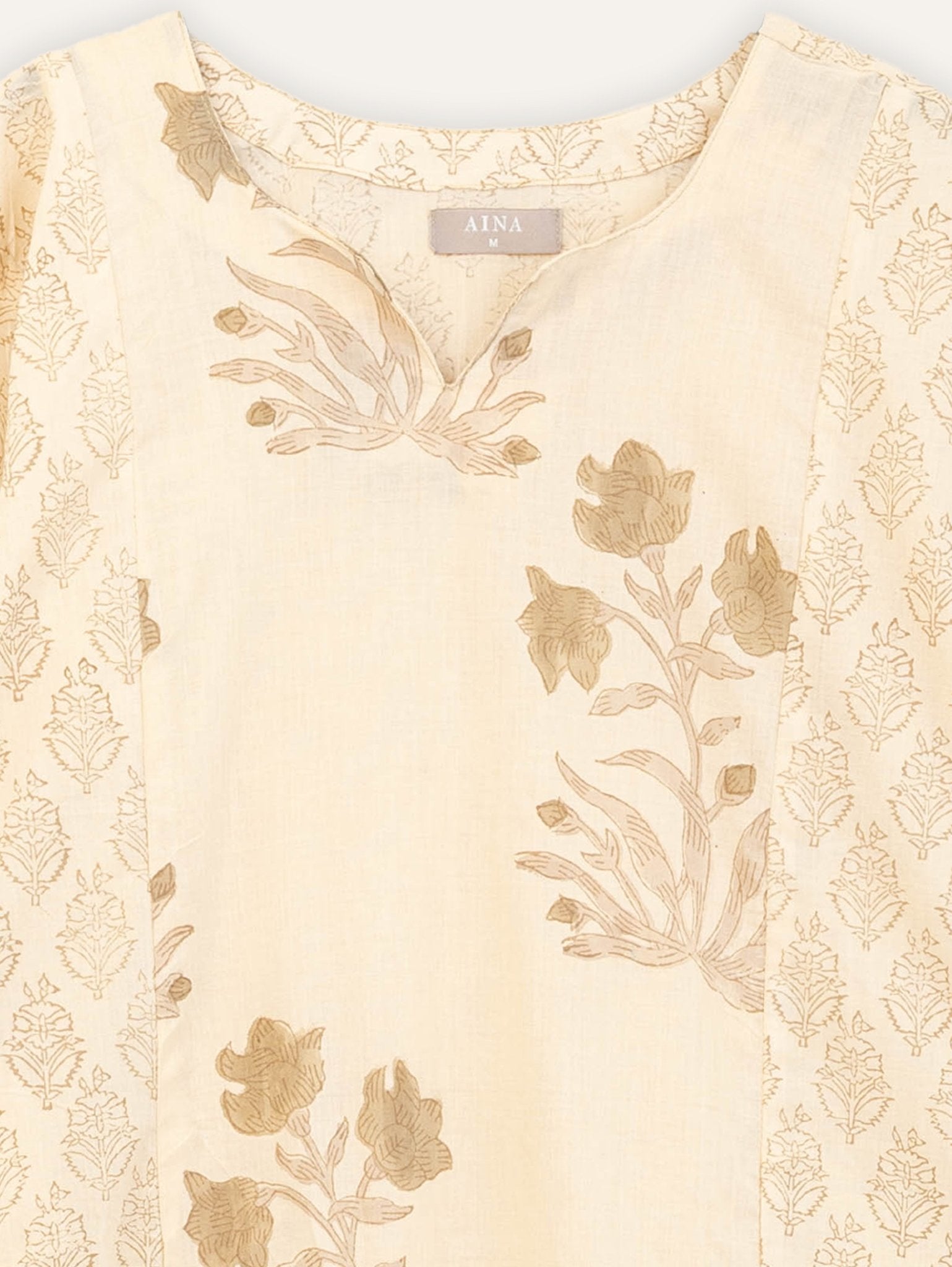 Anvi Cotton Block Printed Straight Kurta - AINA