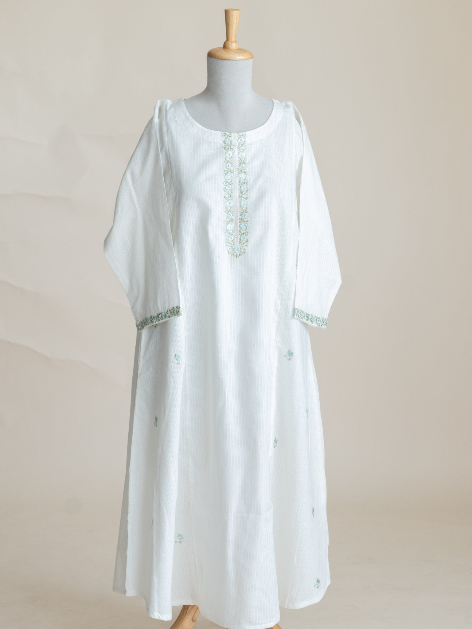Apoorva Cotton Embroidered A-Line Kurta - AINA