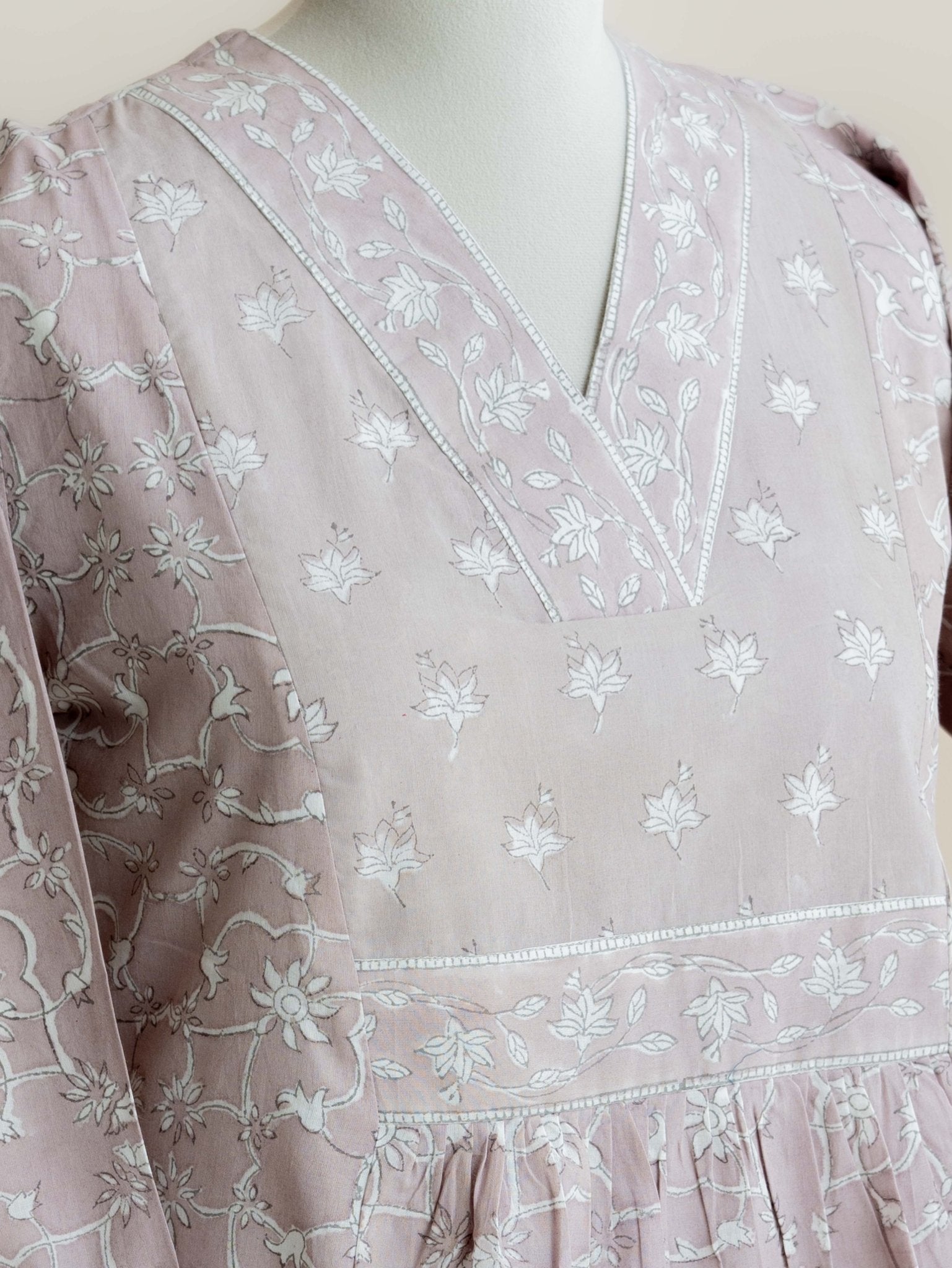 Archana Cotton Block Printed A - Line Kurta - AINA