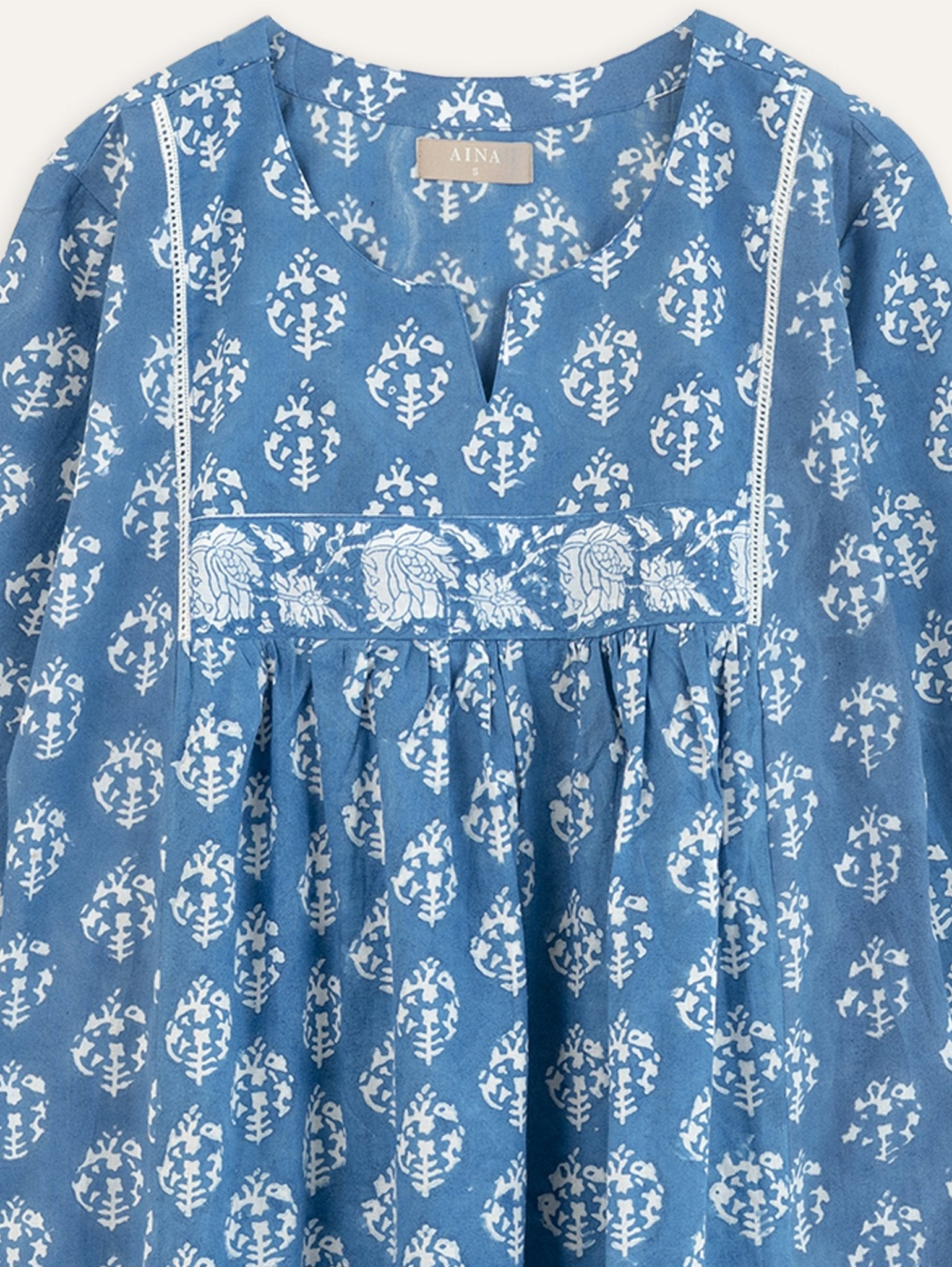 Archana Cotton Block Printed A - Line Kurta - AINA