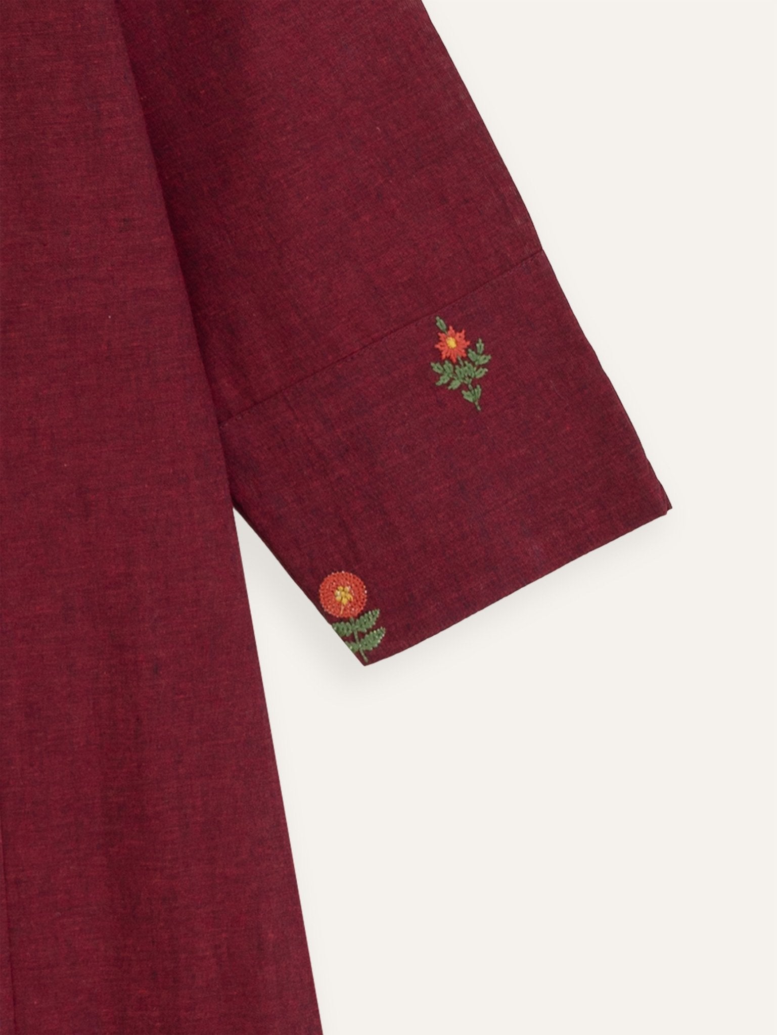 Ardhra Cotton Embroidered A - Line Kurta - AINA