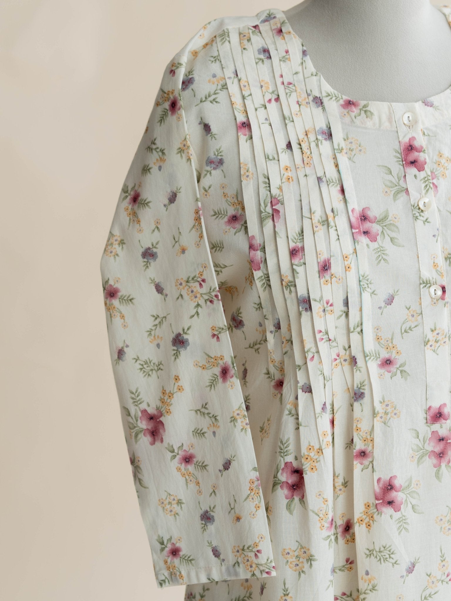 Areeha Cotton Printed A - Line Kurta - AINA