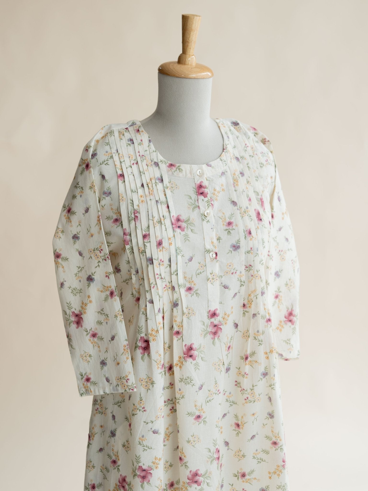 Areeha Cotton Printed A - Line Kurta - AINA