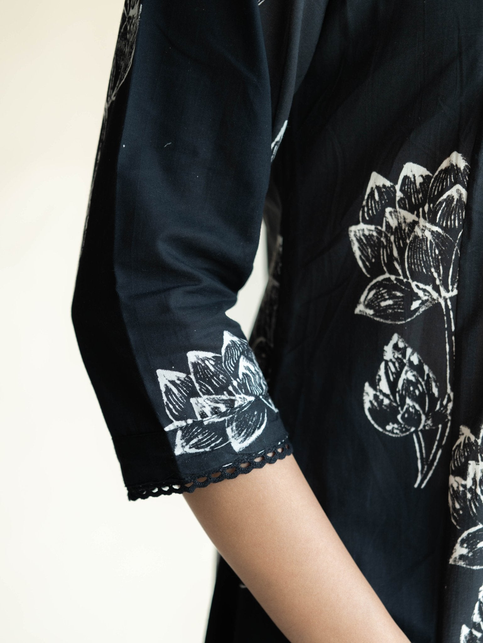 Arhana Cotton Block Printed A - Line Suit Set - AINA