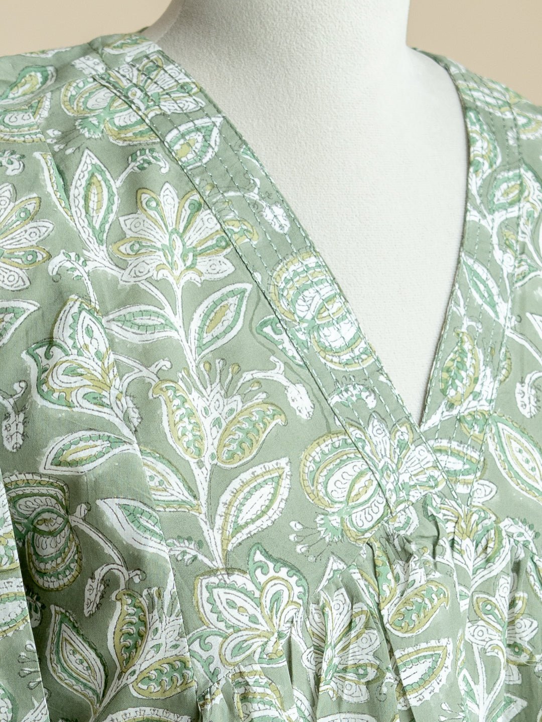 Aria Cotton Block Printed A - Line Kurta - AINA