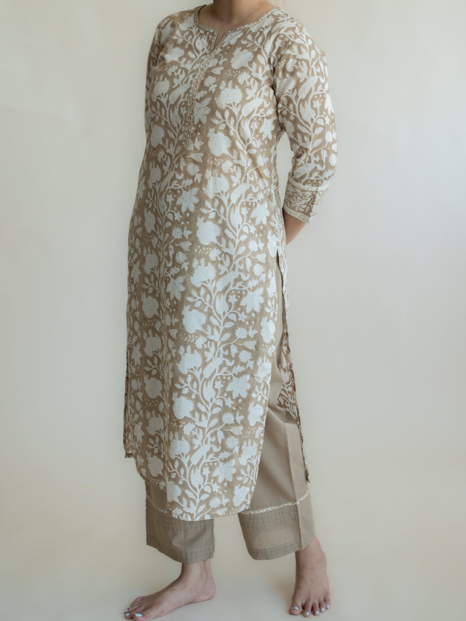 Armah Cotton Block Printed Straight Suit Set - AINA