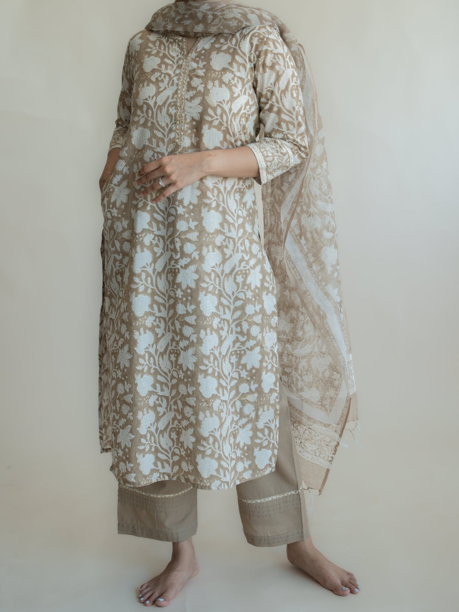 Armah Cotton Block Printed Straight Suit Set - AINA