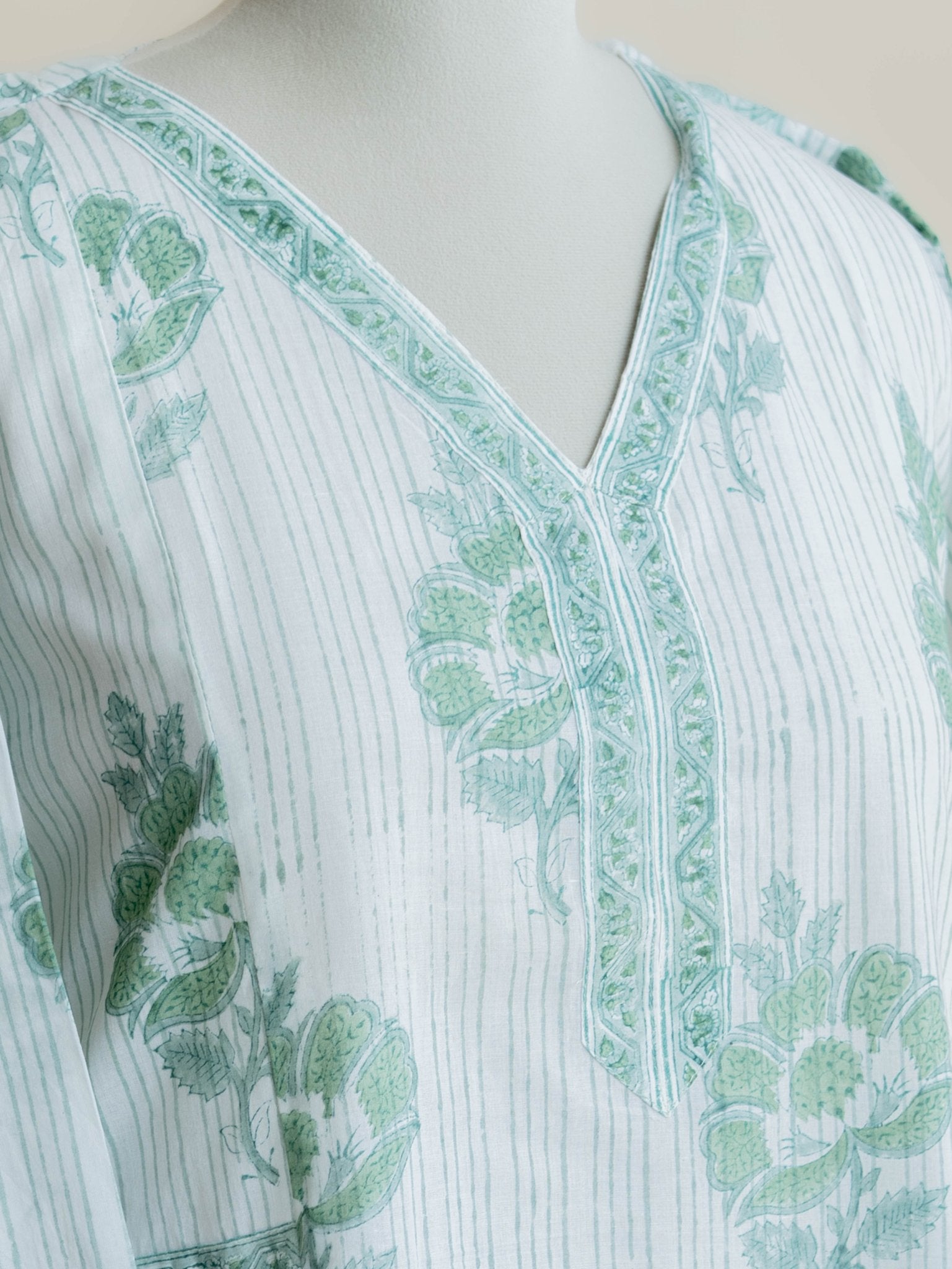 Arya Cotton Block Printed A - Line Kurta - AINA