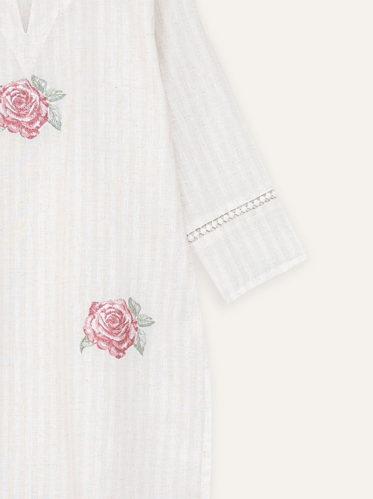 Ashima Cotton Handloom Embroidered Straight Kurta - AINA