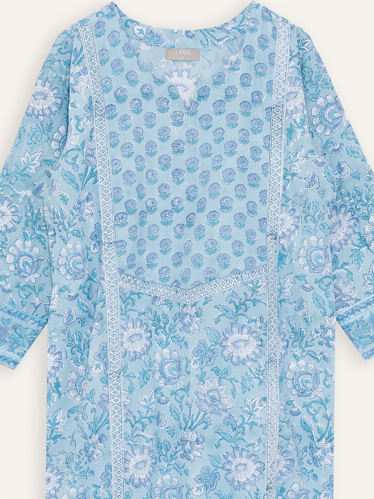 Ashita Cotton Block Printed Straight Kurta - AINA