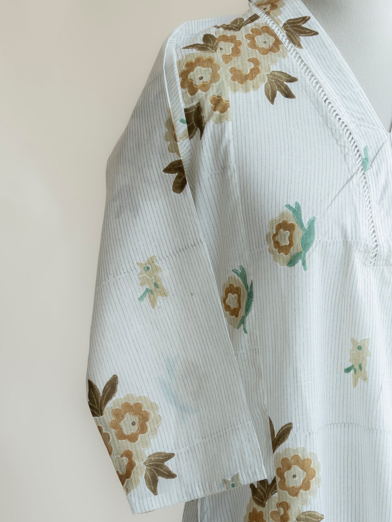 Aslah Cotton Block Printed A - Line Kurta - AINA