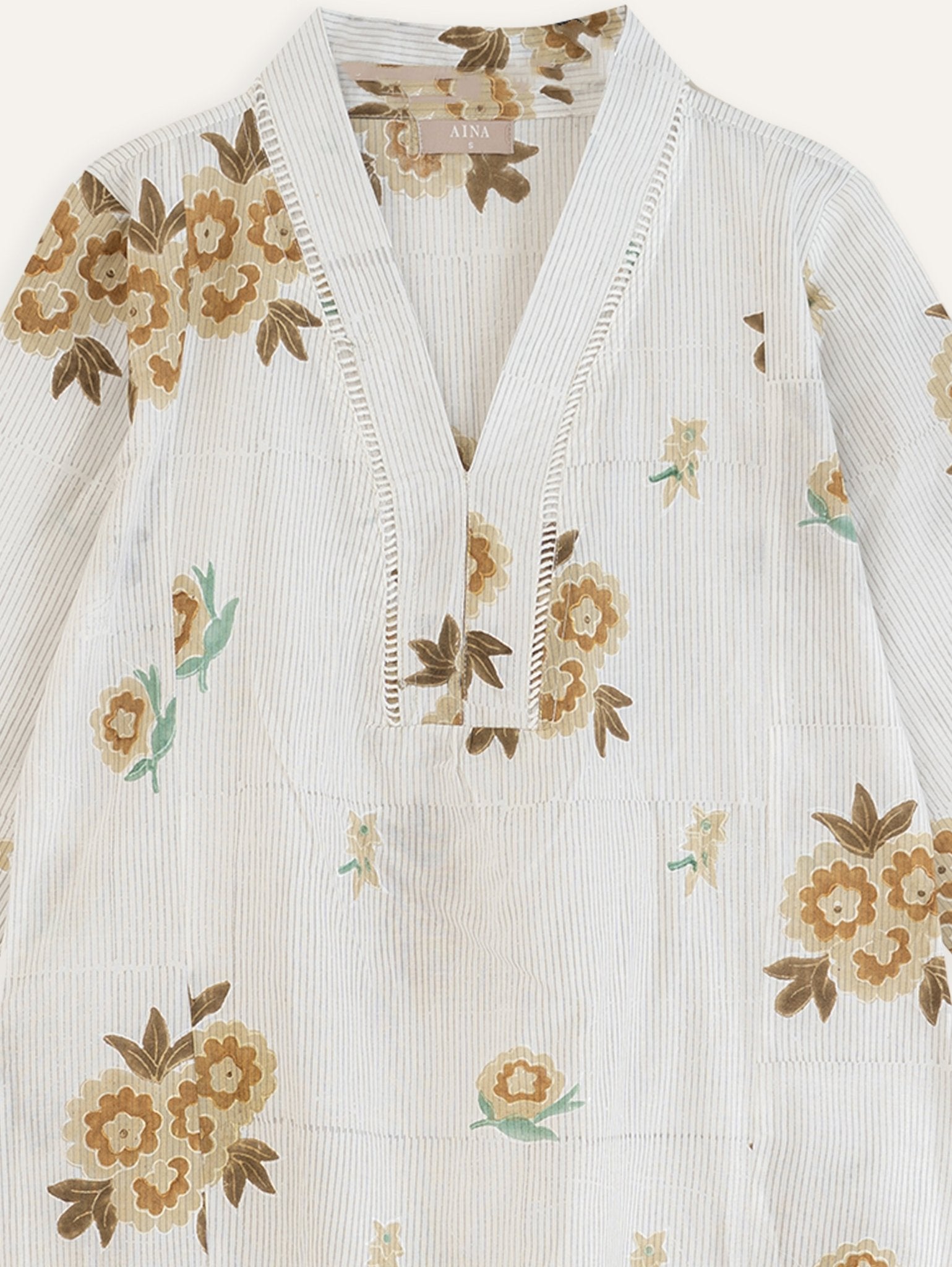 Aslah Cotton Block Printed A - Line Kurta - AINA