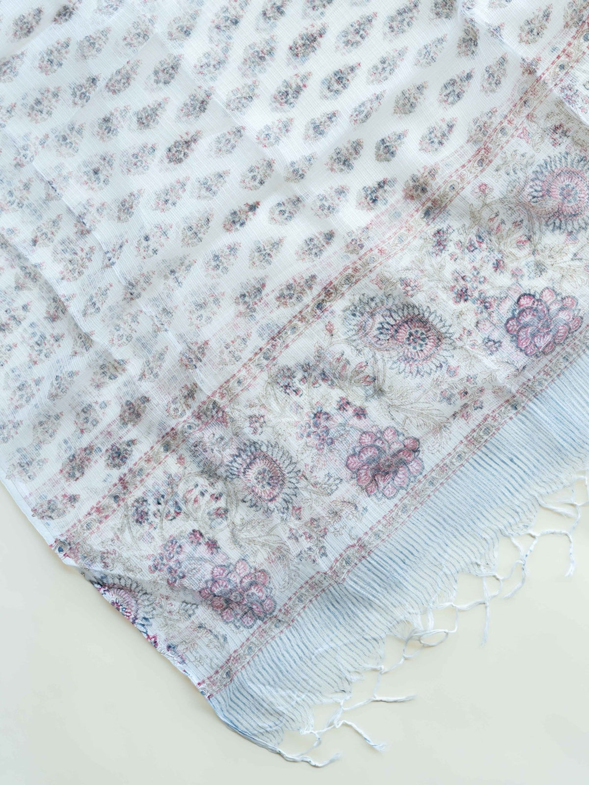 Asmina Cotton Block Printed Unstitched Suit Set - 3 Piece - AINA