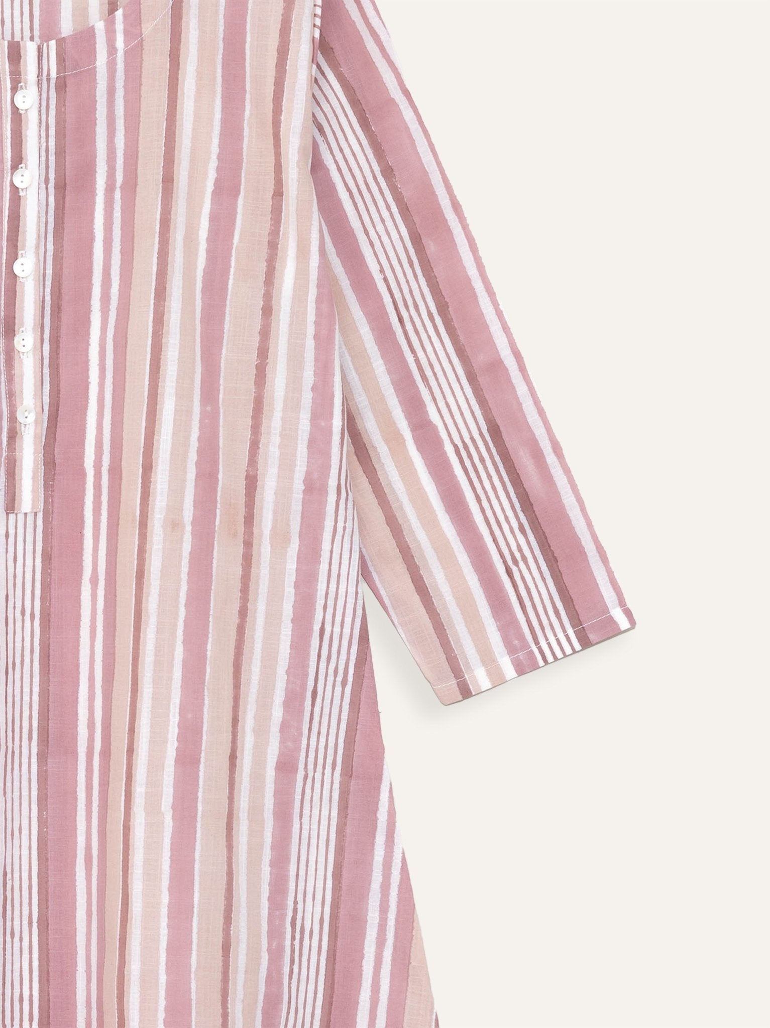 Asmita Cotton Block Printed A - Line Kurta - AINA