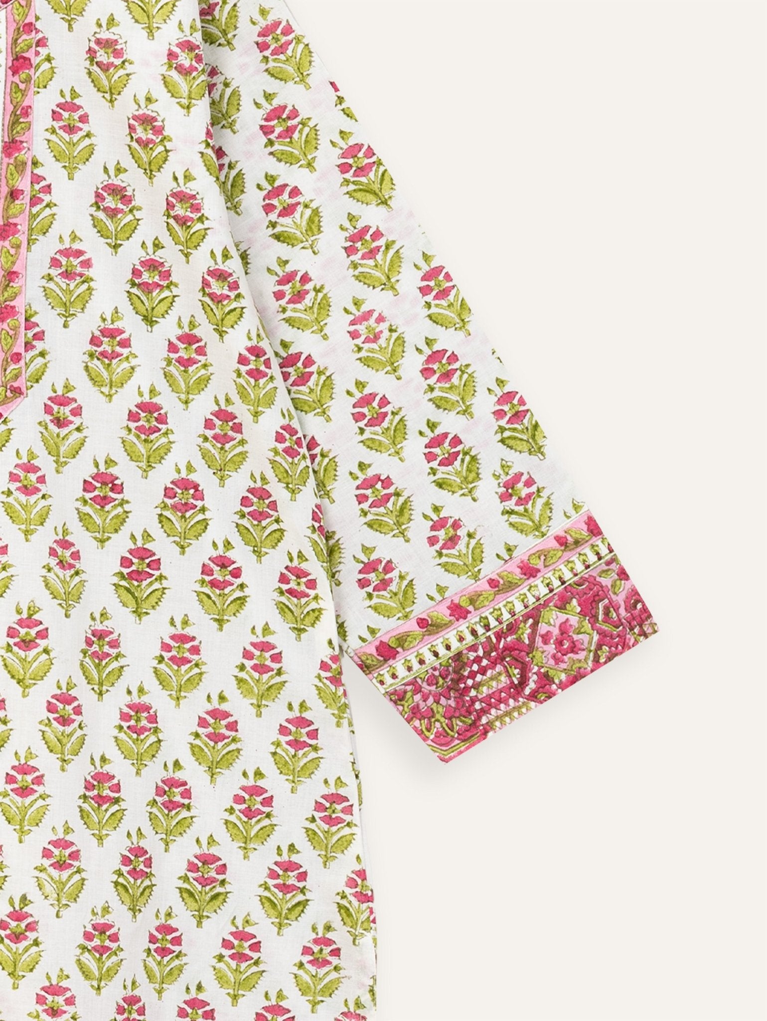 Asna Cotton Block Printed Straight Kurta - AINA