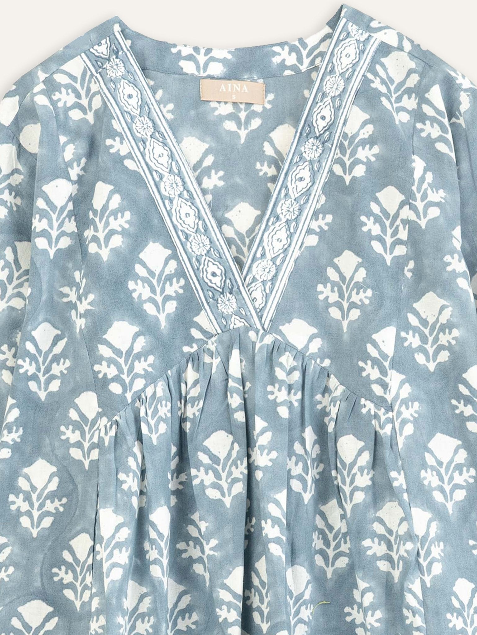 Asra Cotton Block Printed A Line Kurta - AINA