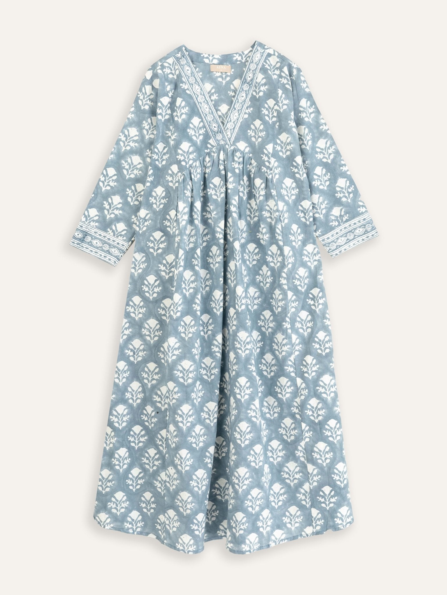 Asra Cotton Block Printed A Line Kurta - AINA