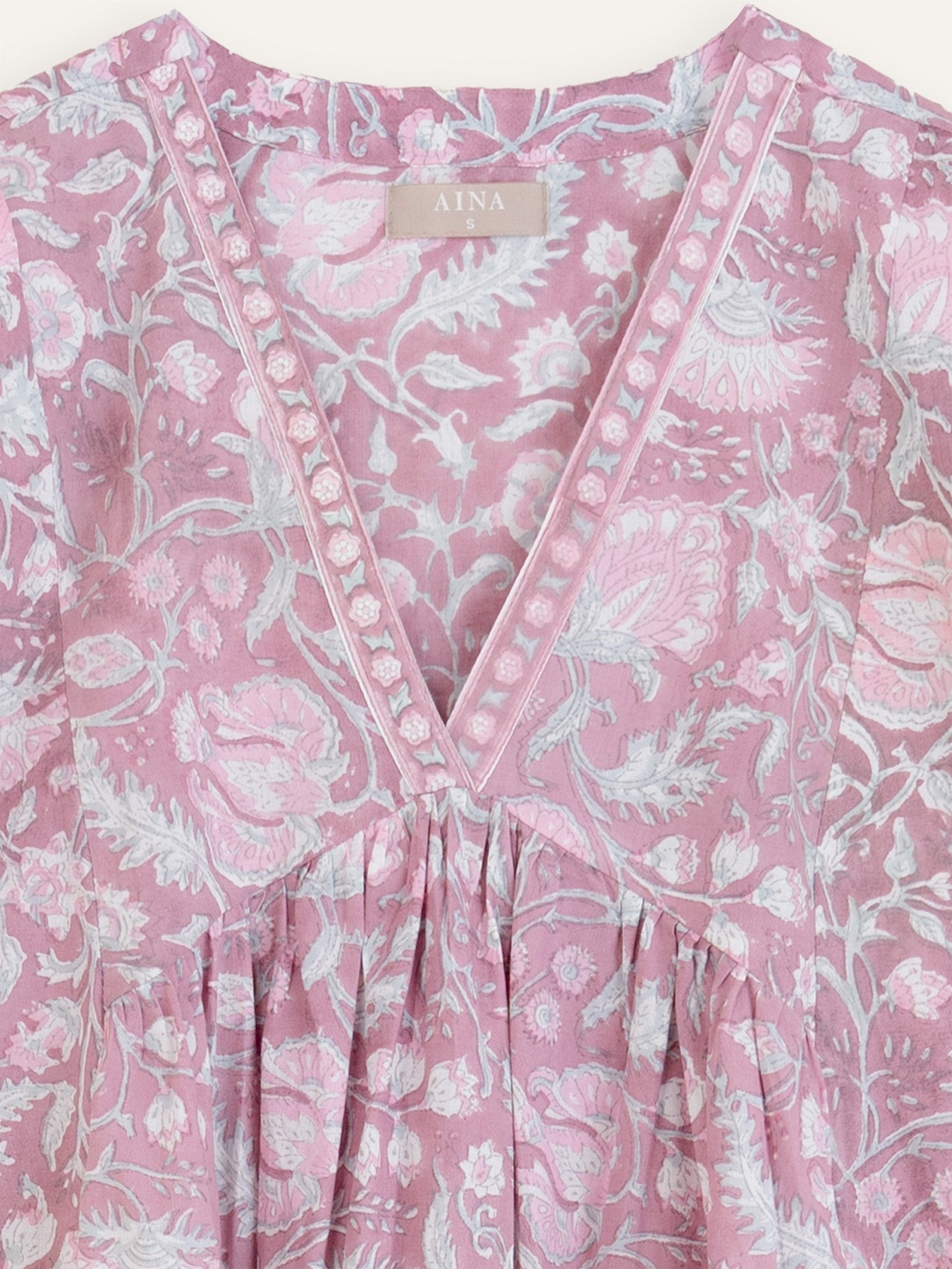 Aswathy Cotton Block Printed A - Line Kurta - AINA