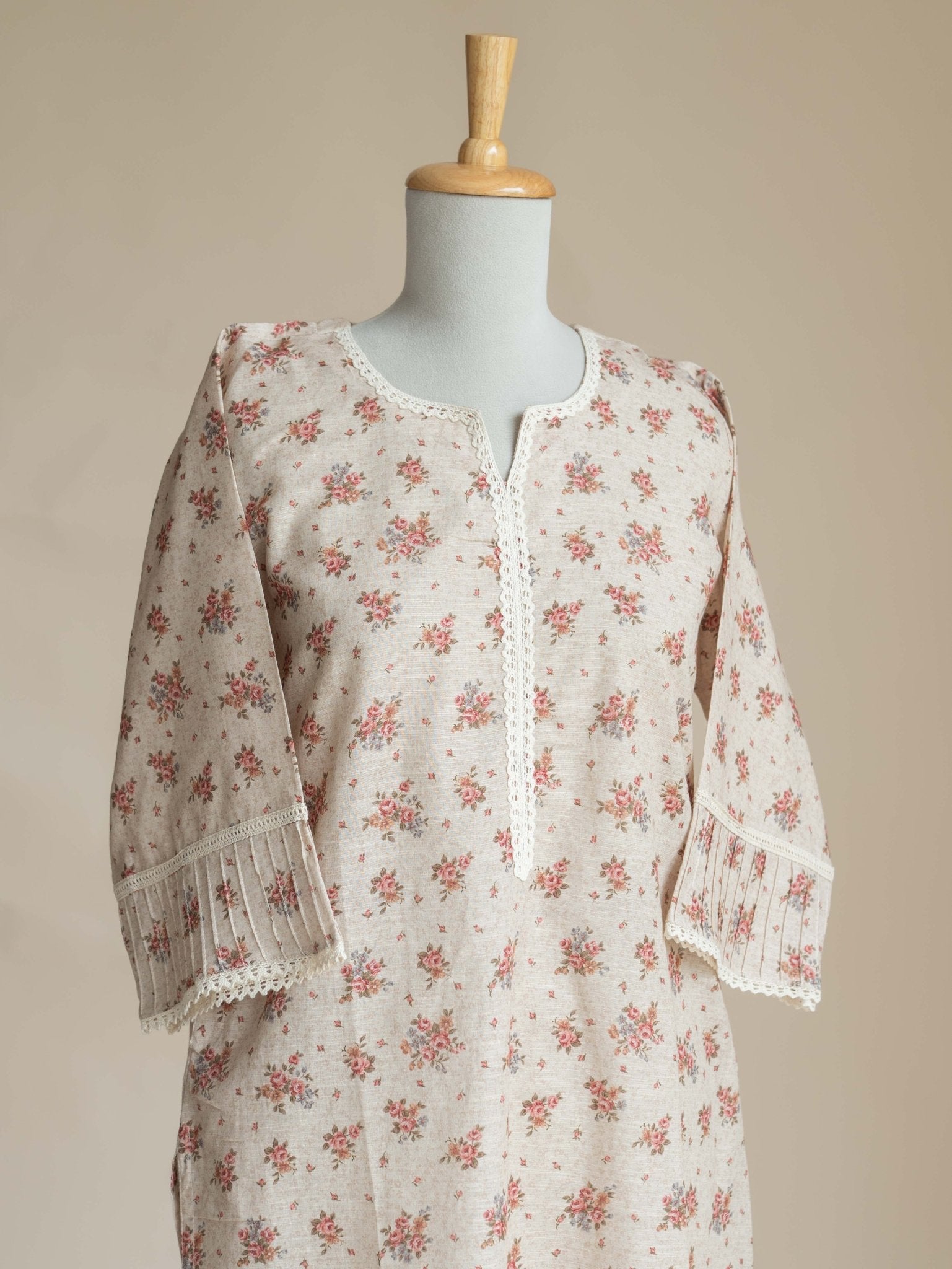 Atma Cotton Linen Digital Print Straight Kurta - AINA