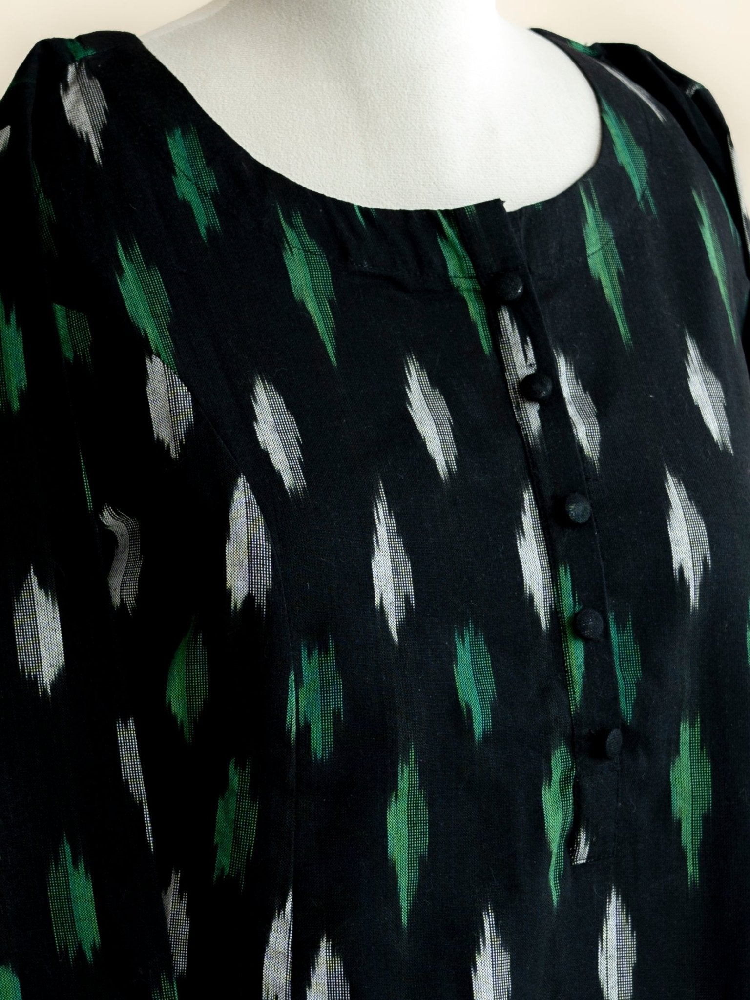 Atula Cotton Ikkat A - Line Kurta - AINA