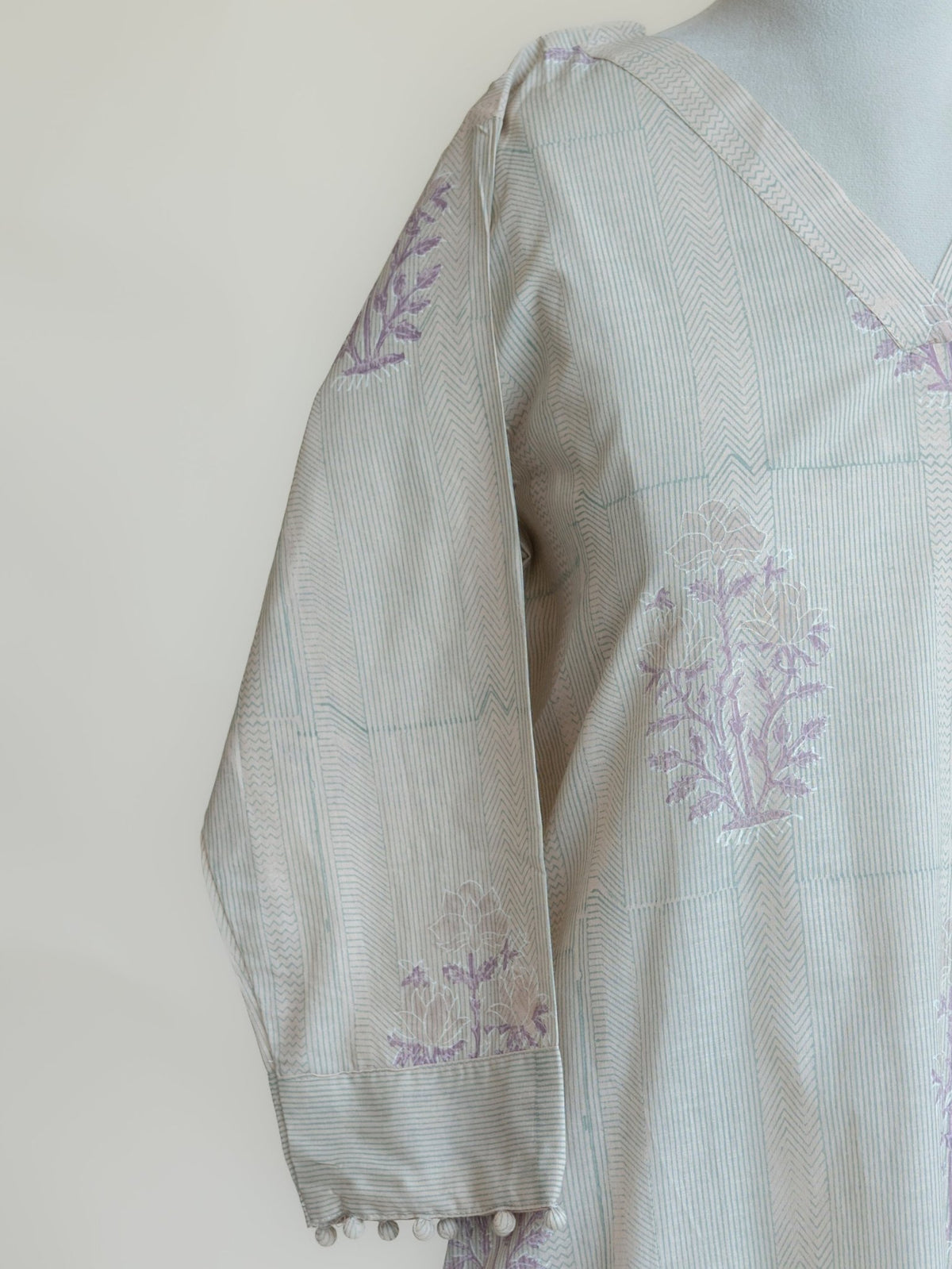 Avema Cotton Block Printed A-Line Kurta - AINA