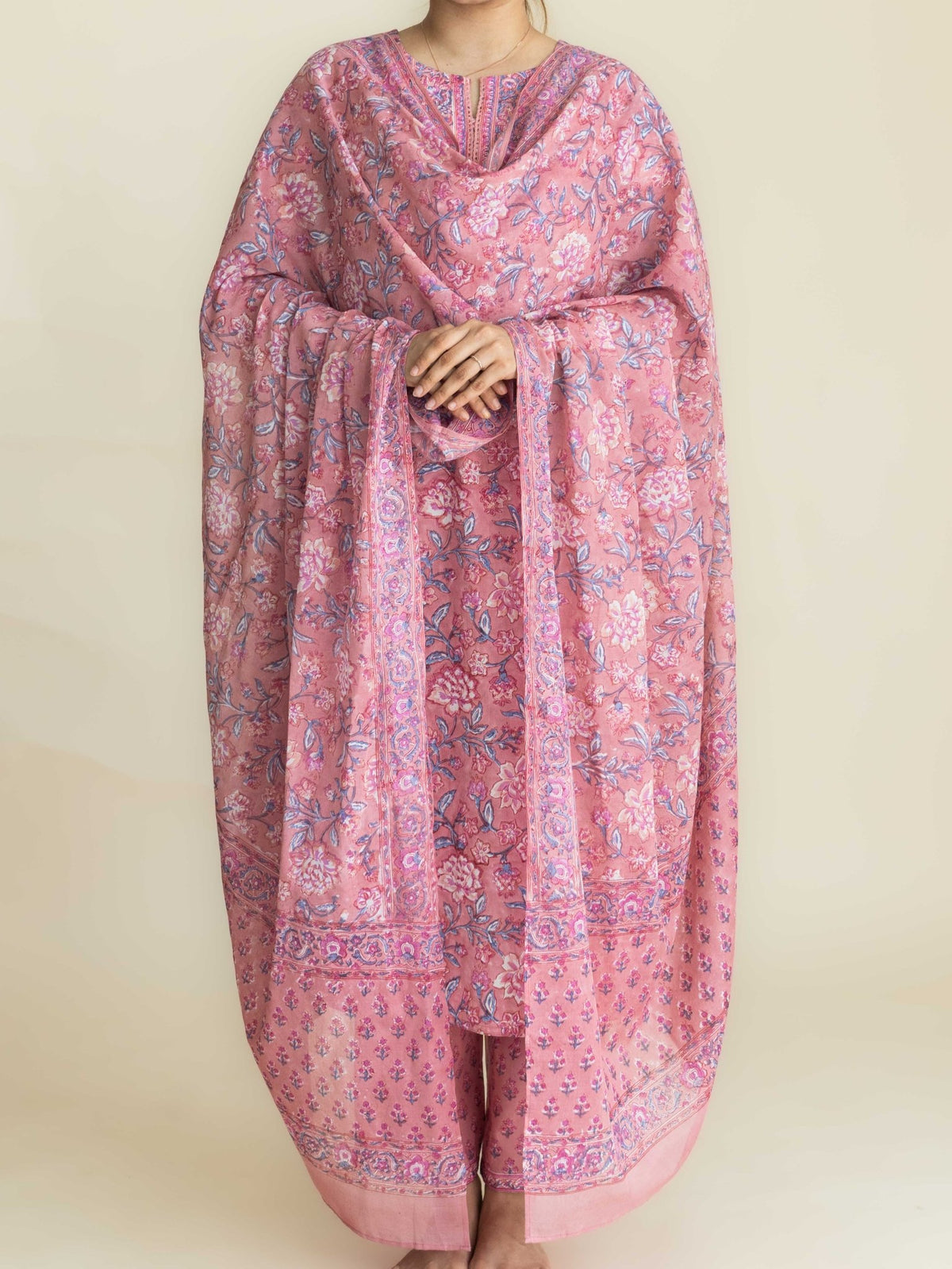 Avenika Cotton Block Printed Straight Suit Set - AINA
