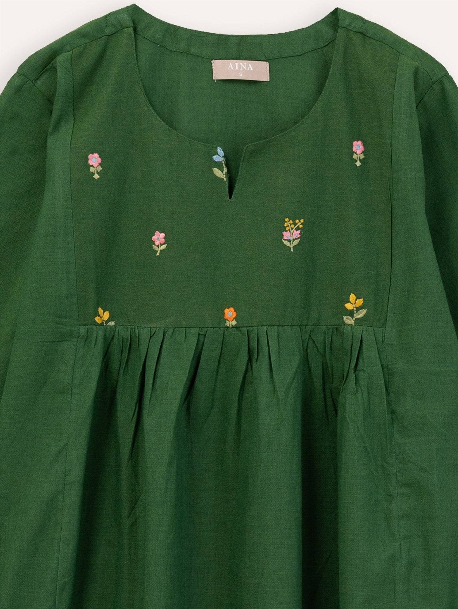 Aviya Cotton Embroidered A - Line Kurta - AINA