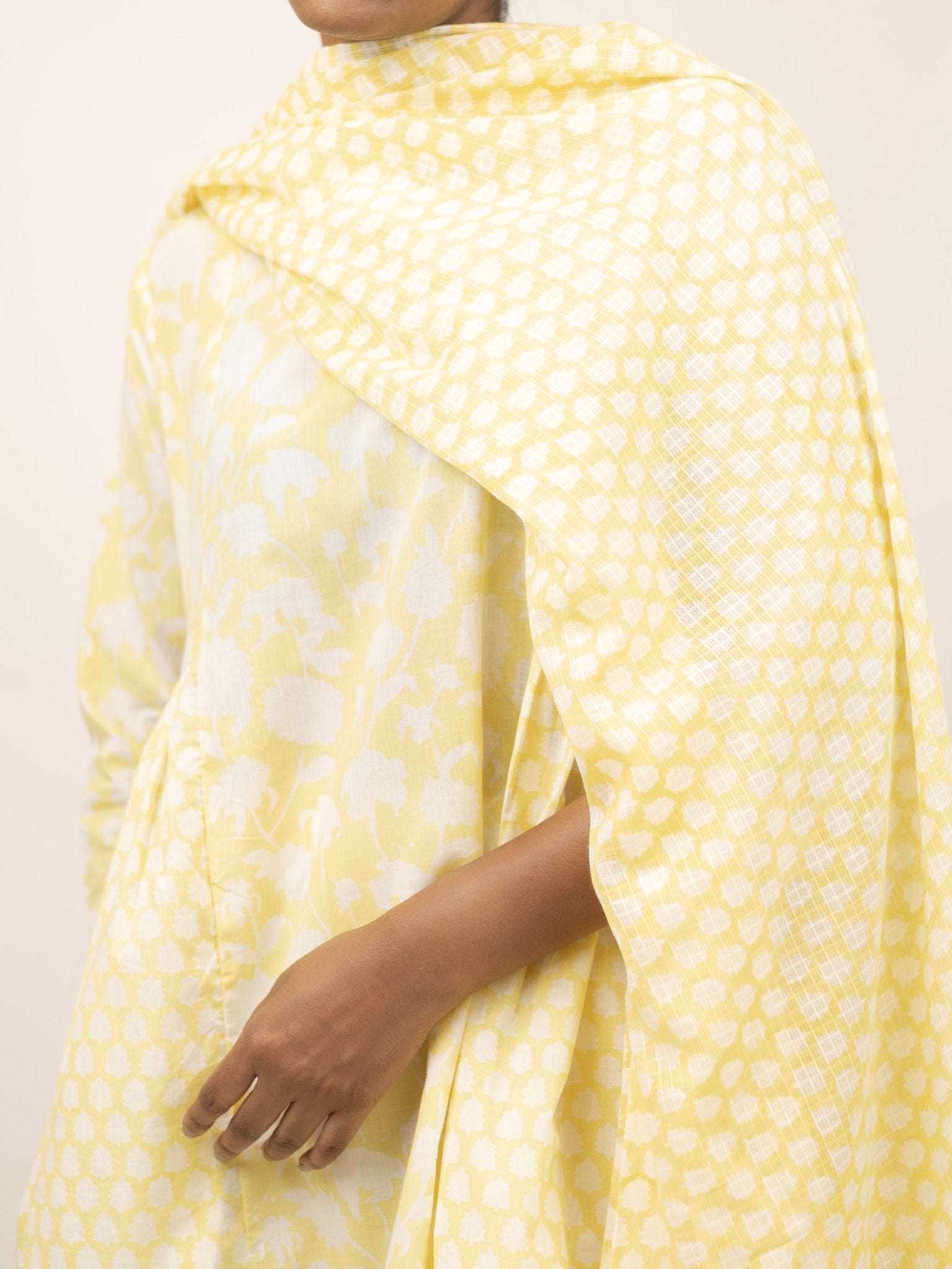 Avnika Cotton Block Printed A - Line Kurta - AINA