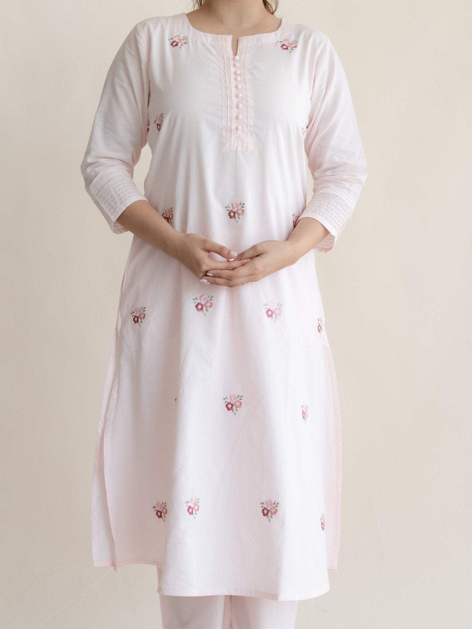 Ayath Cotton Embroidered A - Line Kurta - AINA