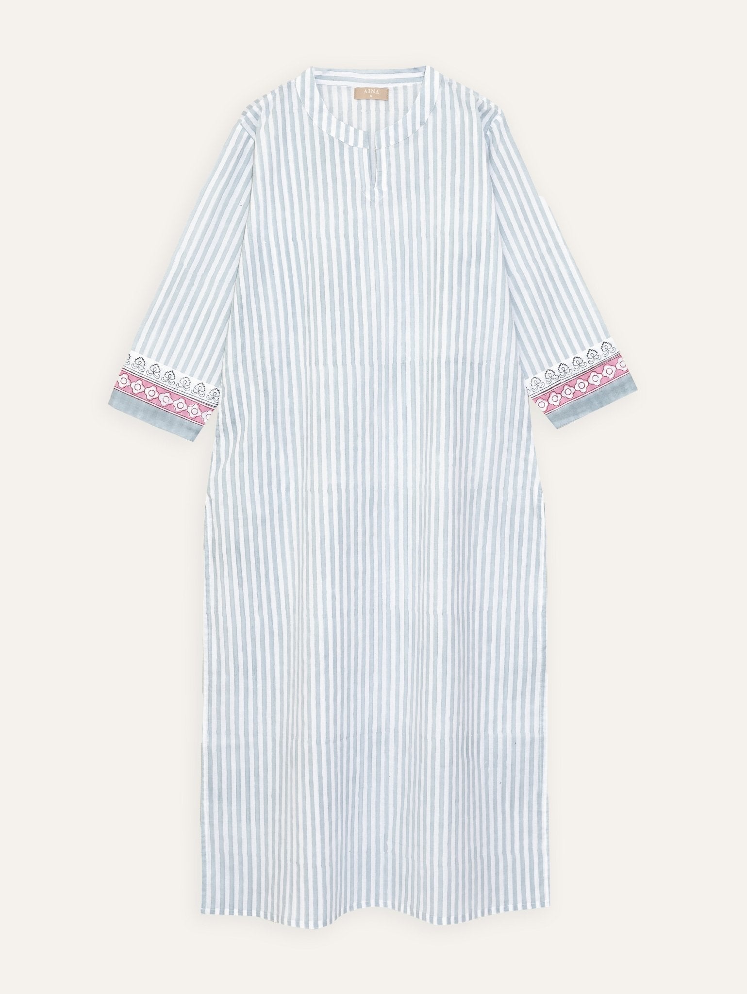 Ayisha Cotton Block Printed Straight Kurta - AINA