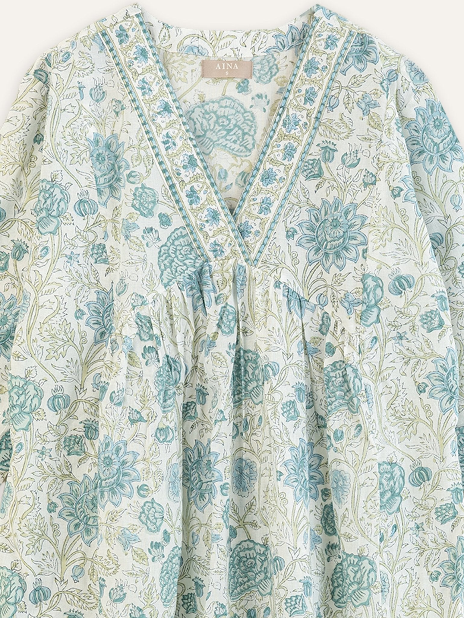 Ayush Cotton Block Printed A - Line Kurta - AINA