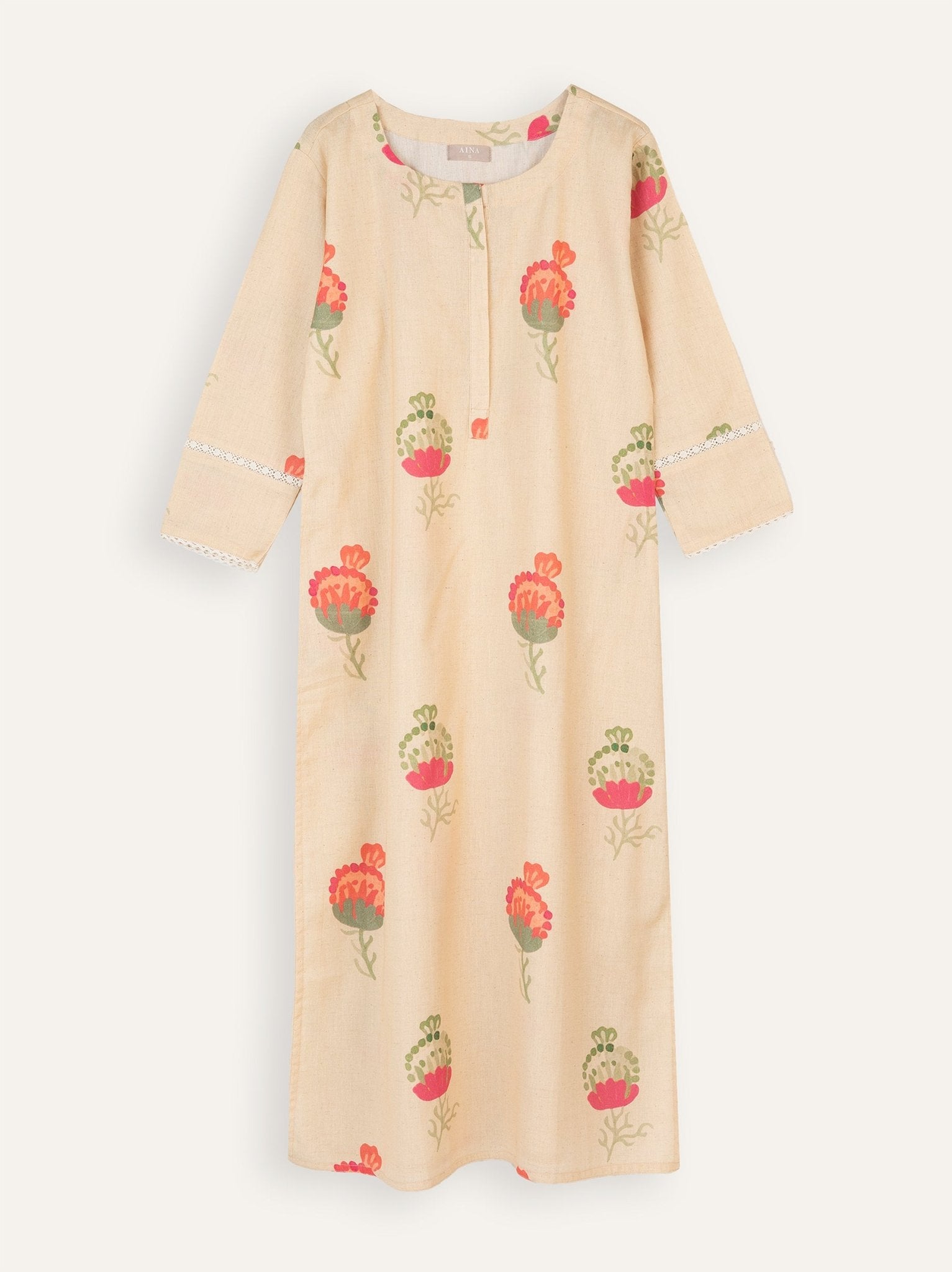Ayushi Cotton Handloom Straight Kurta - AINA