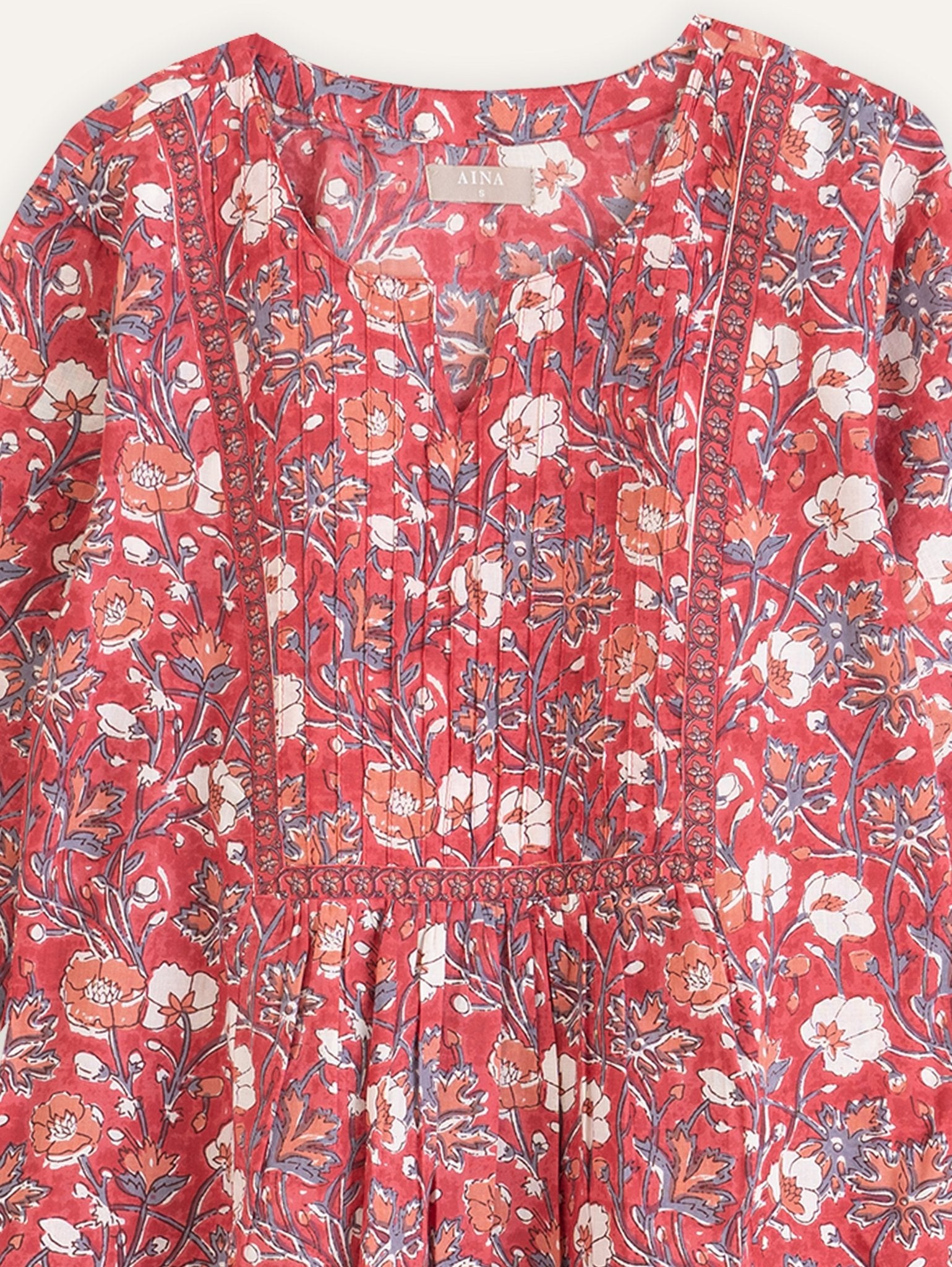Azra Cotton Block Printed A - Line Kurta - AINA
